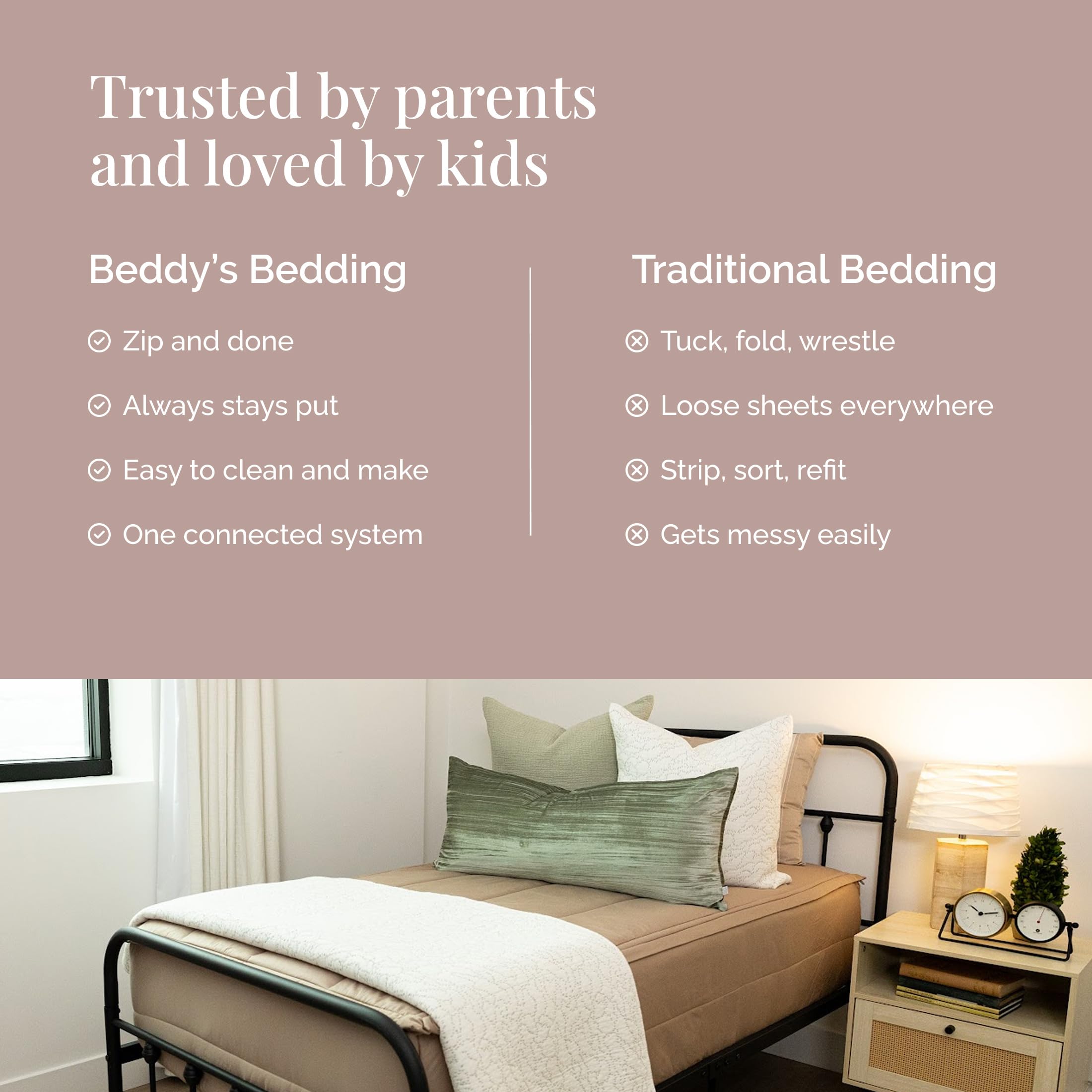 Beddy's Navy Blue All-in-One Zipper Bedding Set - Minky Lined - Twin | Smooth-Glide Zippers, Durable Construction, Easy To Make & Wash, 100% Cotton Exterior, Includes Pillowcase & Sham