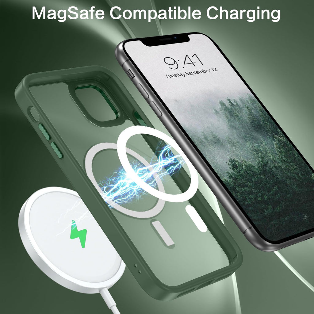 BENTOBEN for iPhone 11 Phone Case, Phone case for iPhone 11 Magnetic Case [Compatible with Mag Safe] Translucent Matte Slim Shockproof Anti-Fingerprint Protective Cover for iPhone 11 6.1’’ Black