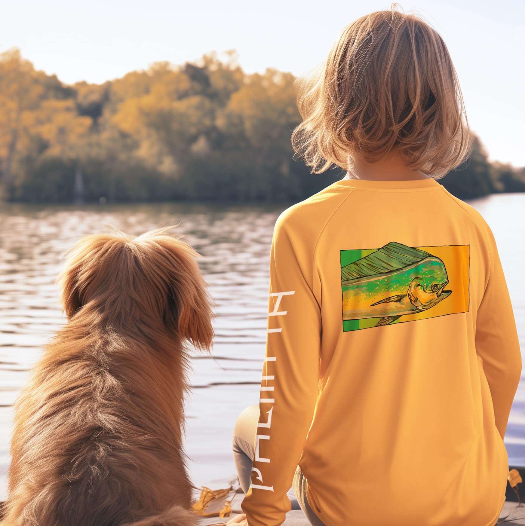 Palmyth Boys Fishing Shirt Youth Long Sleeve T-Shirt UPF 50+ Sun Protection
