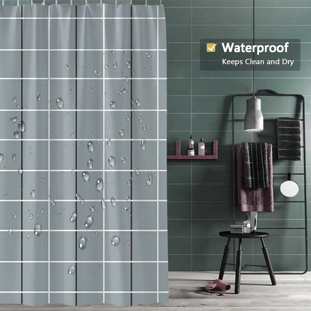 LLSCL Fabric Shower Curtain Liner with Magnets, Waterproof Hotel Quality, 72 x 72 Machine Washable