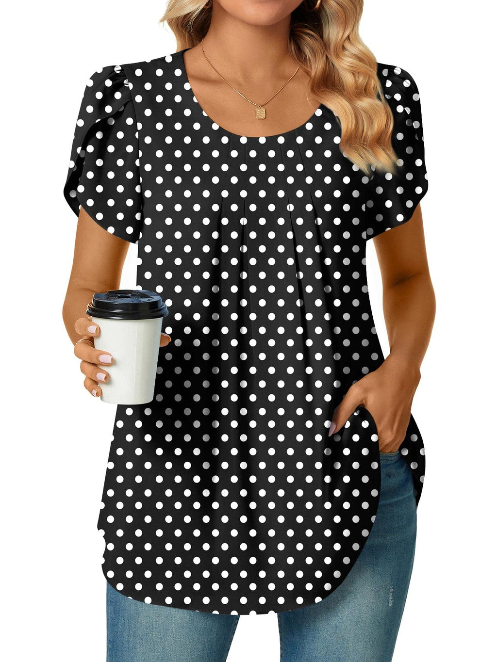 Bestbee Womens Plus Size Tops Dressy Casual Summer Chiffon Blouses Short Sleeve Dress Shirts Business Loose Fit Tunics