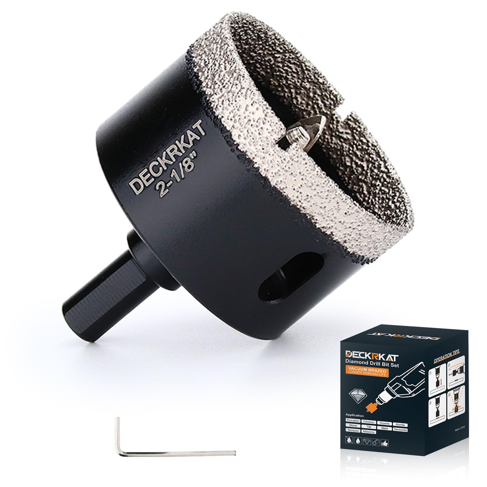 1 Inch Diamond Hole-Saw Bits with Pilot Drill Bit - 2pc 1" Diamond Tipped Tile Hole Saws with Guiding Bit Accurate Drilling for Porcelain Tile Ceramic Pottery Granite Stone Glass Bottles 25mm