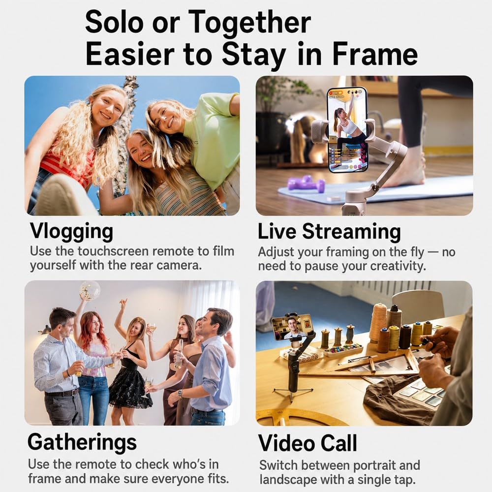 Hohem iSteady M7 Gimbal Stabilizer for iPhone,3-Axis Gimbal for Smartphone w/AI Tracking,Detachable Remote,Extendable Pole,Magnetic Light,Phone Stabilizer for Video Recording - Hohem M6 Kit Upgrade