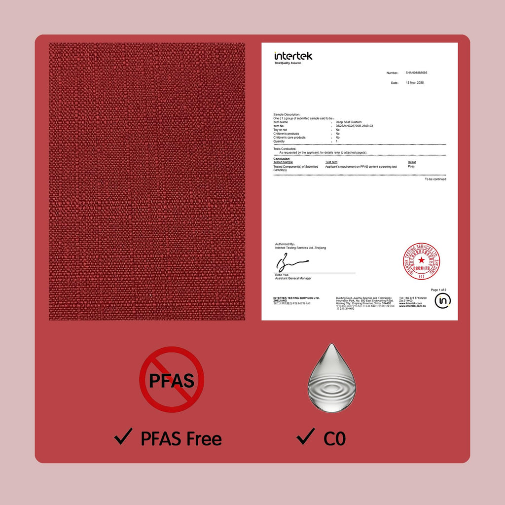 COZYVIDA 5.1" Thick Outdoor Patio Cushions Set of 2, 22"x24"x5.1" Seat, C0 Water-Resistant Breathable Fabric, UV-Resistant 1000+ Hrs, 35D Foam with Recycled Fiber Fill,Beige