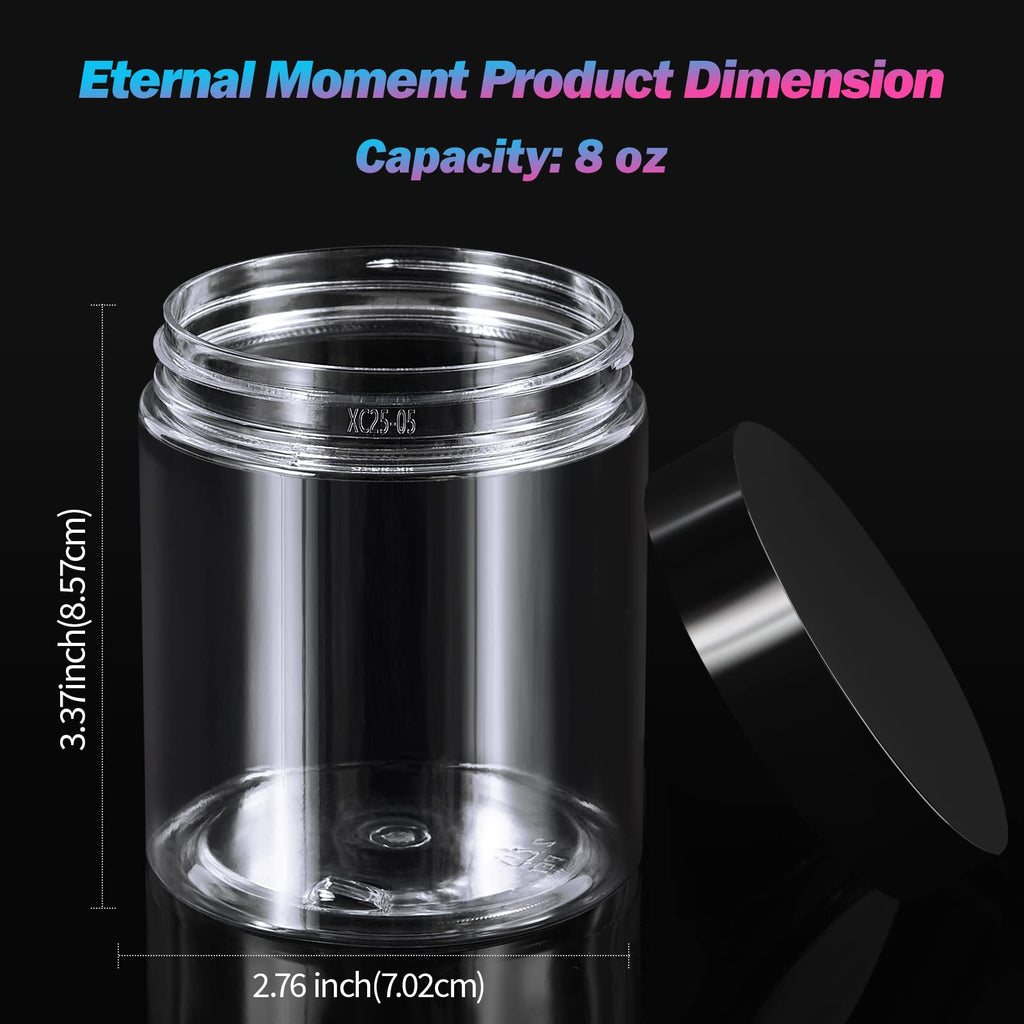 Eternal Moment 36 Pack 1 OZ Plastic Jars Round Clear Cosmetic Container Jars with Lids, Perfect for Lotion, Cream, Ointments, Makeup, Eye Shadow, Rhinestone, Samples, Pot, Travel Storage