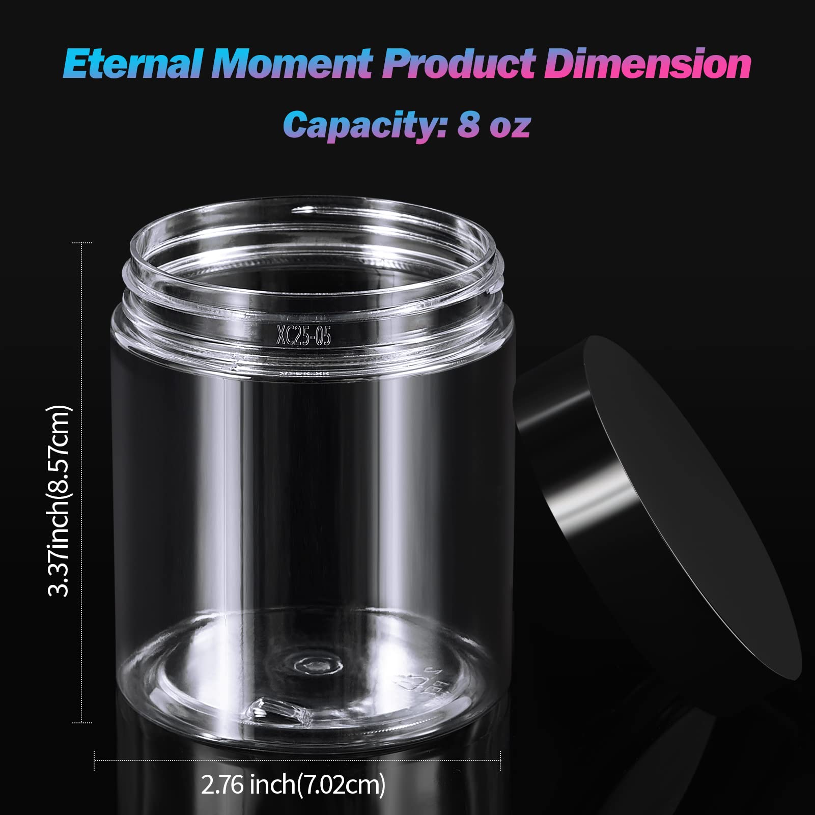 Eternal Moment 36 Pack 1 OZ Plastic Jars Round Clear Cosmetic Container Jars with Lids, Perfect for Lotion, Cream, Ointments, Makeup, Eye Shadow, Rhinestone, Samples, Pot, Travel Storage