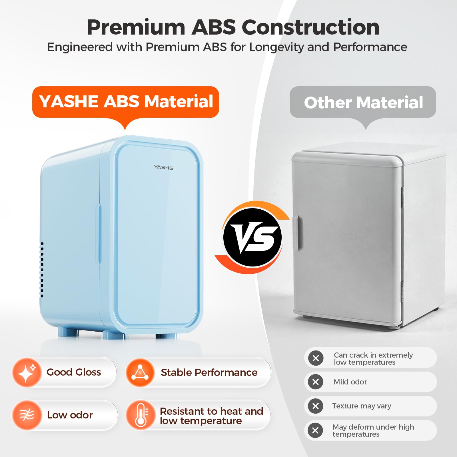 YASHE Mini Fridge, 4 Liter/6 Can Mini Makeup Fridge, 110V AC/ 12V DC Portable Thermoelectric Cooler&Warmer for Skincare, Drink, Cosmetic, Medicine, Small fridge for Bedroom, Office, Dorm, Car, Black