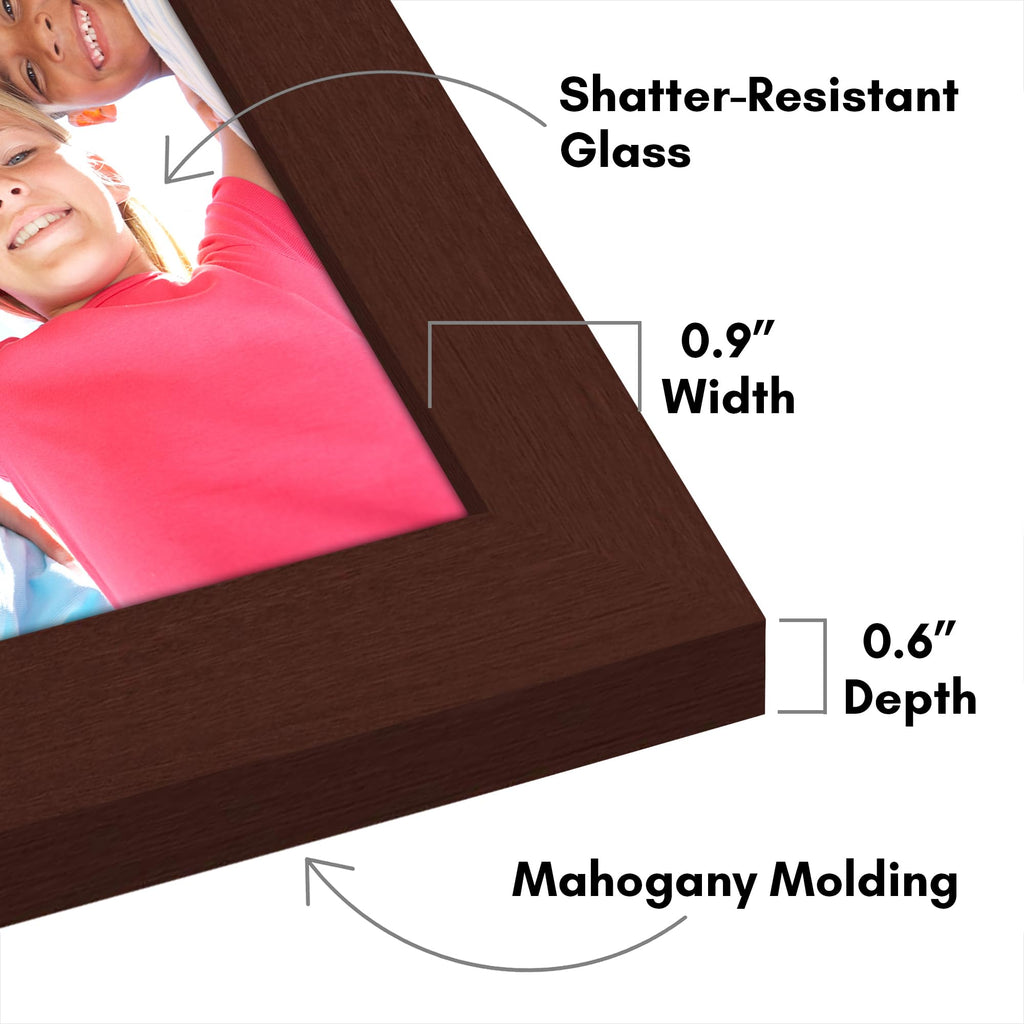 Americanflat Hinged 4x6 Picture Frame with Shatter-Resistant Glass - Double Picture Frames with Engineered Wood - Signature Collection - Photo Frame for Tabletop Display - Black