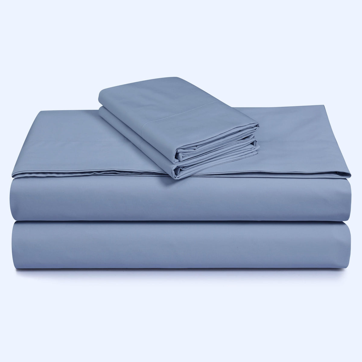 Tribeca Living 1000 Thread Count Egyptian Cotton Sheets King Size - Silky Smooth Sateen Weave for Luxurious Sleep - 22 Inch Deep Pocket 4-Piece Set in Classic Blue
