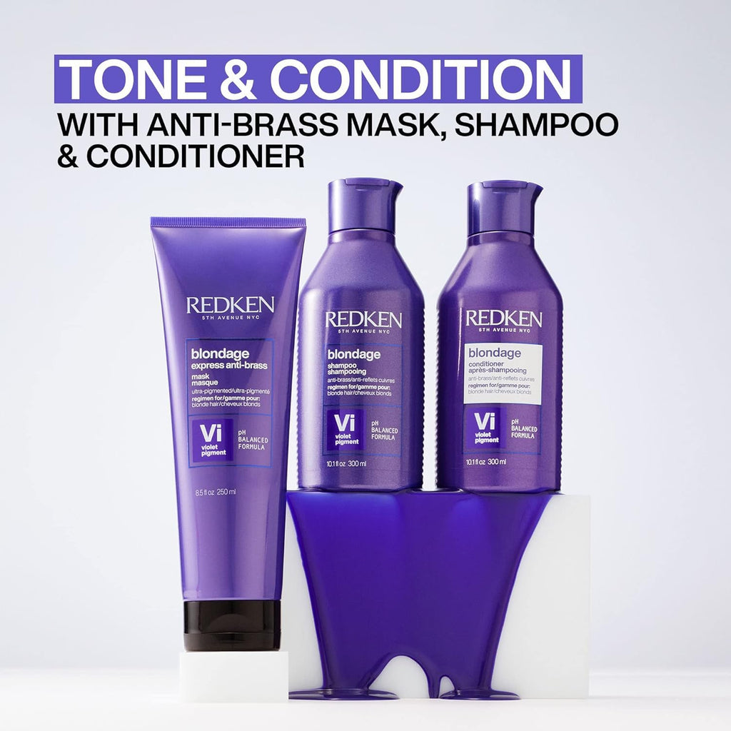 Redken Blondage Color Depositing Purple Conditioner For Blonde Hair - Tones & Moisturizes Brassy Hair