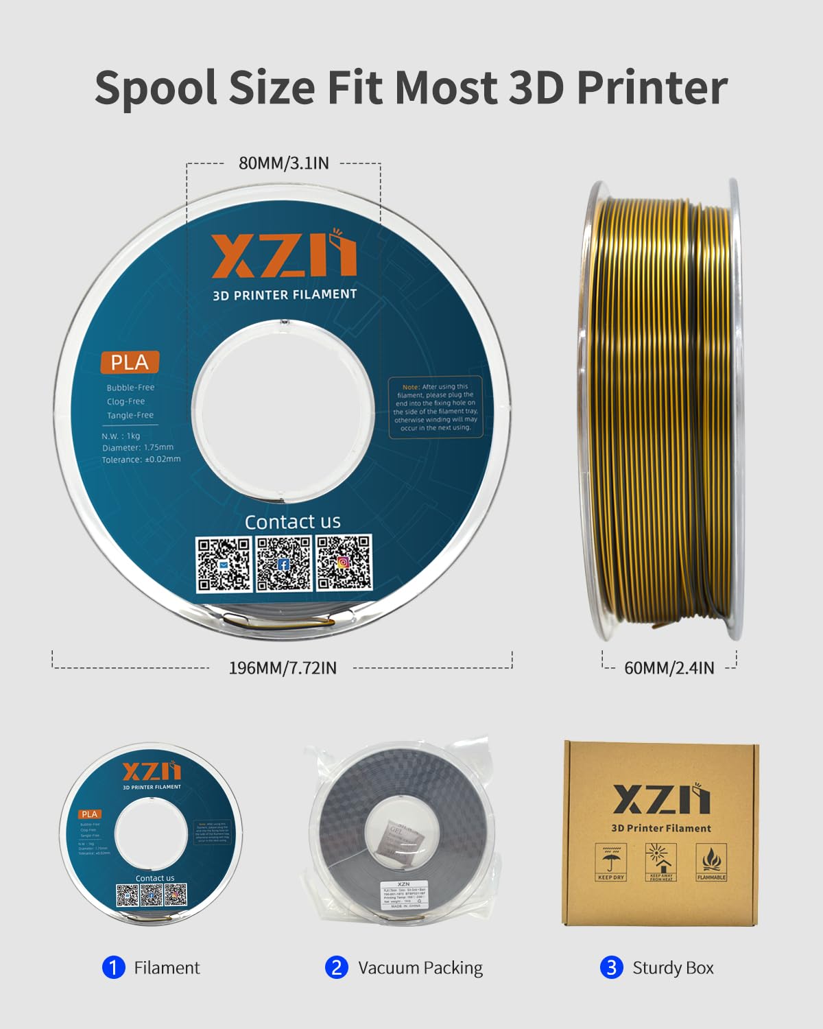 PLA Filament 1.75mm, 3D Printer Filament 1kg Spool (2.2lbs), Neatly Wound, +/- 0.02mm Precision, No Clog/Bubble, Excellent Layer Adhesion, Fits Most FDM Printers, Apple Green