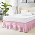 FreshCulture Twin Bed Skirt, Elastic Wrap Around Bed Skirt Twin Bed, Easy Fit with 15-Inch Tailored Drop, Hotel Quality Bed Skirts for Adjustable Bed (Beige)