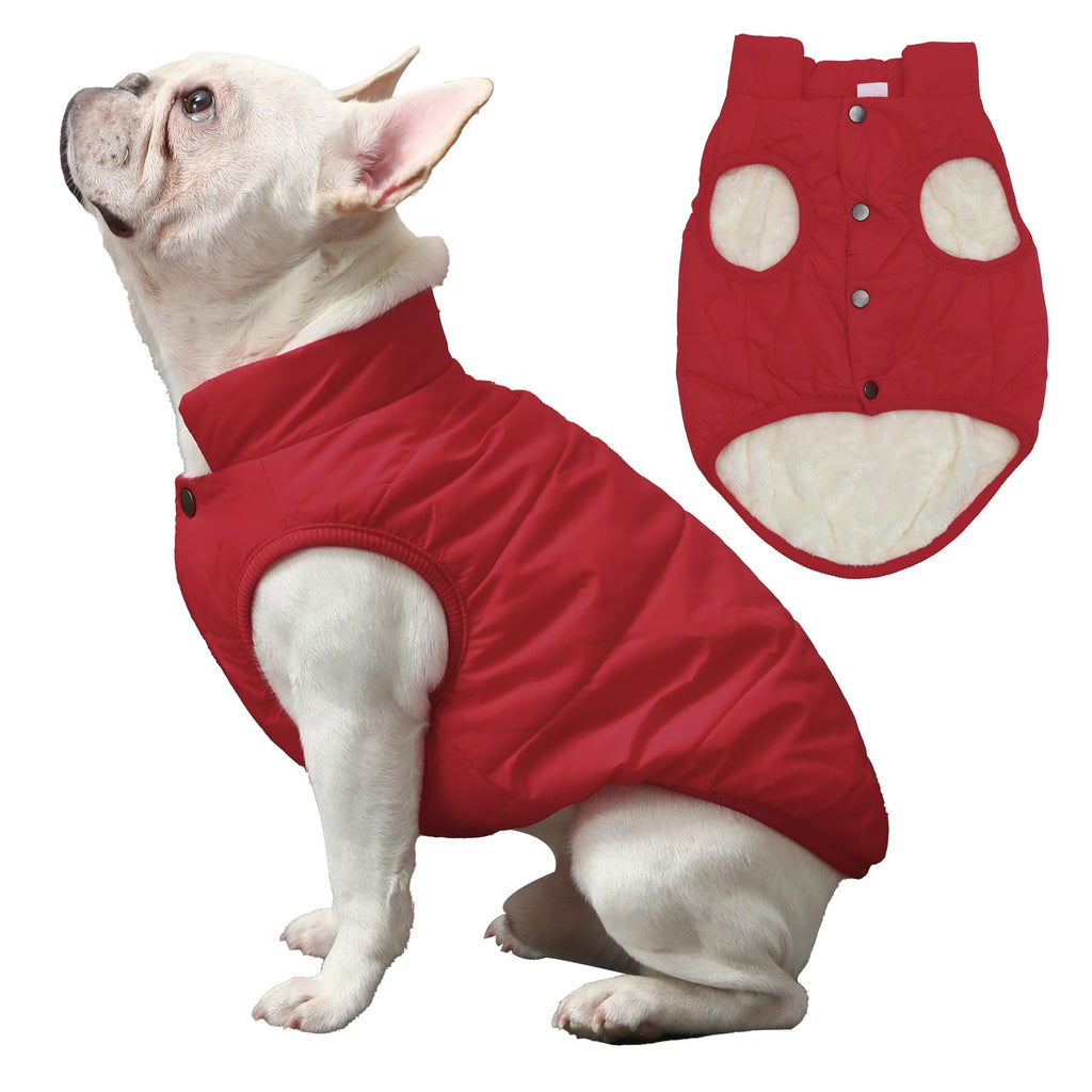 JoyDaog Dog Jacket with Harness,Fleece Lined Warm Puppy Coat for Winter,Soft Windproof Small Dog Vest,Green XS