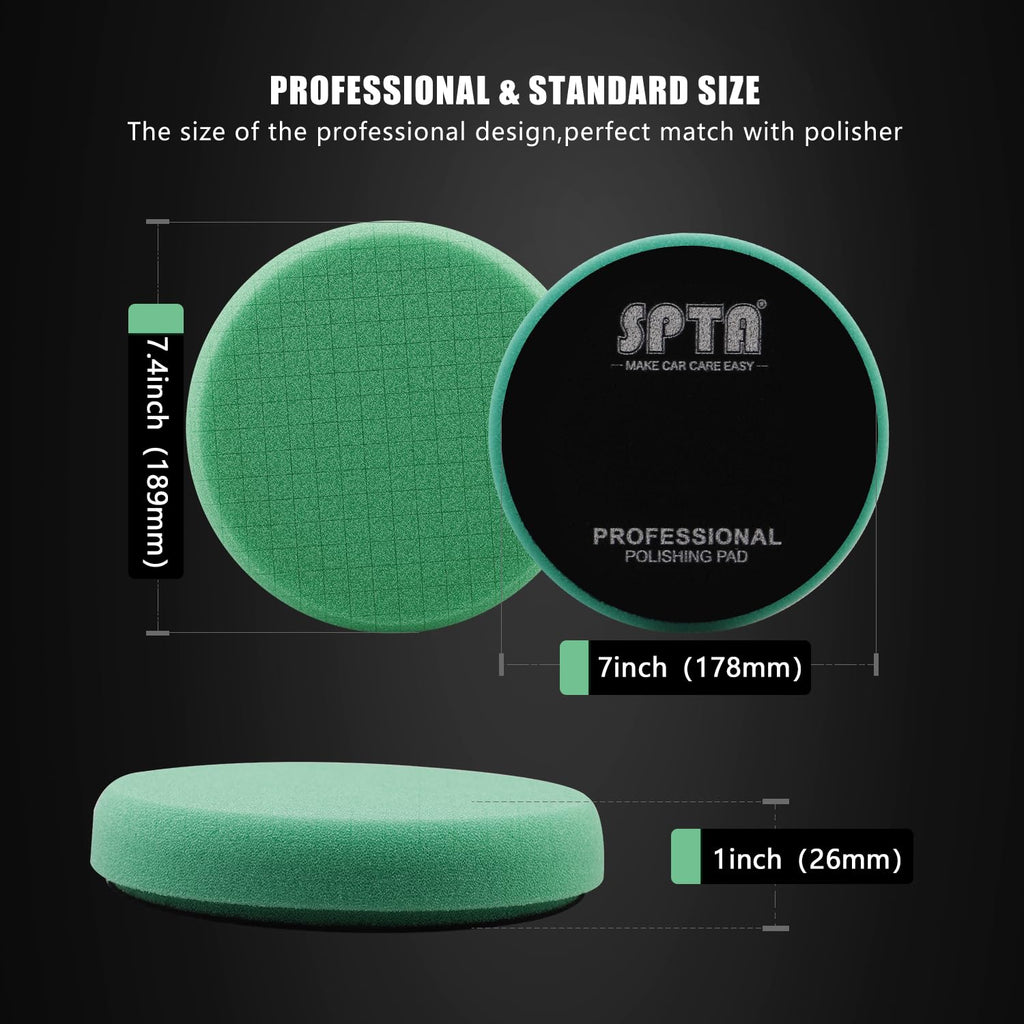 Blue T60 Moderate-Cut Foam Polishing Pads, SPTA 1Pc 3.5 Inch Face for 3 Inch 80mm Backing Plate Compound Buffing Sponge Pads for Car Buffer Polisher Compounding, Polishing and Waxing -FPTSS3G