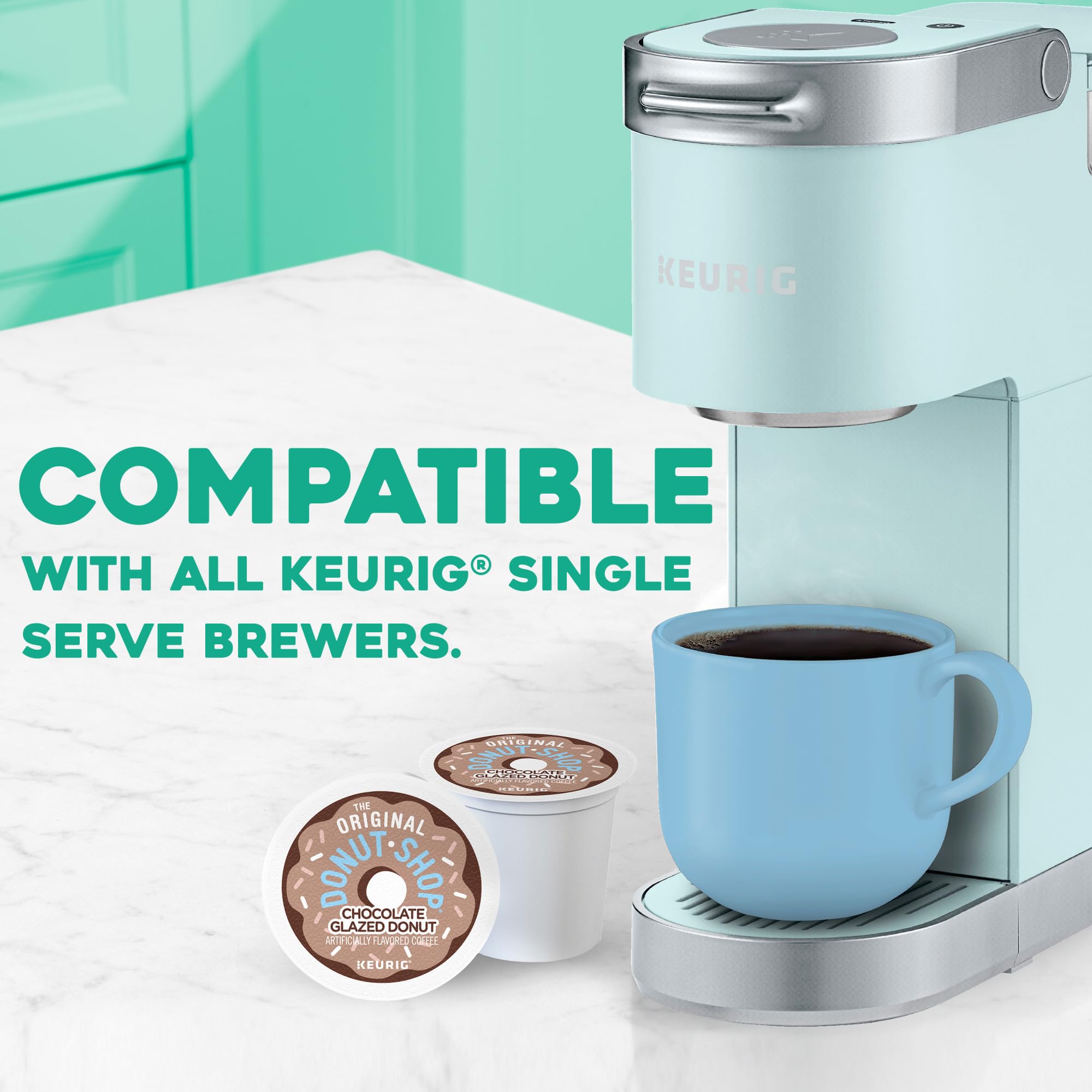 The Original Donut Shop Coffee Chocolate Glazed Donut Keurig Single-Serve K-Cup Pods, Medium Roast Coffee, 60 Count (6 Packs of 10)