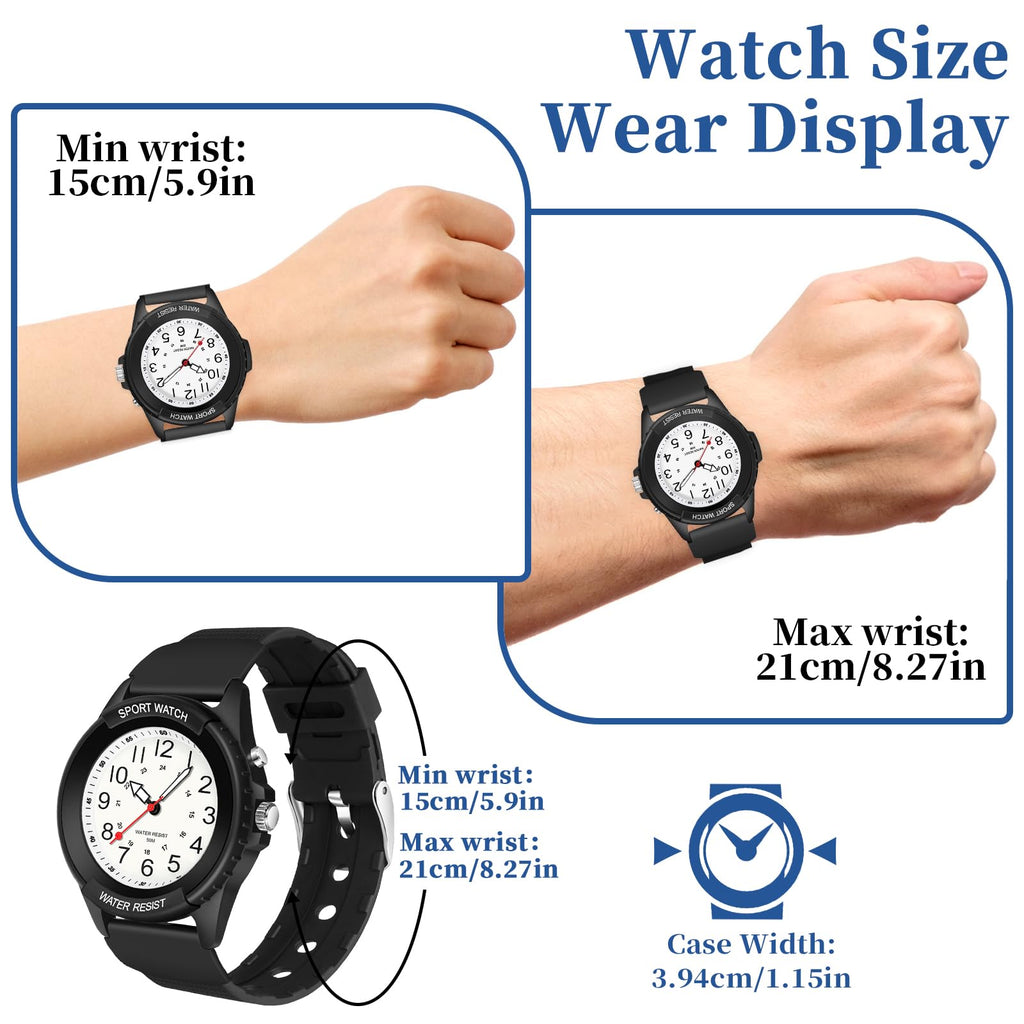PROKING Waterproof Nurse Watch for Medical Professionals Students Women Men, Night Light, 12/24 Hour Military Time Easy to Read Dial, Second Hand Watch for Nursing Day Gifts