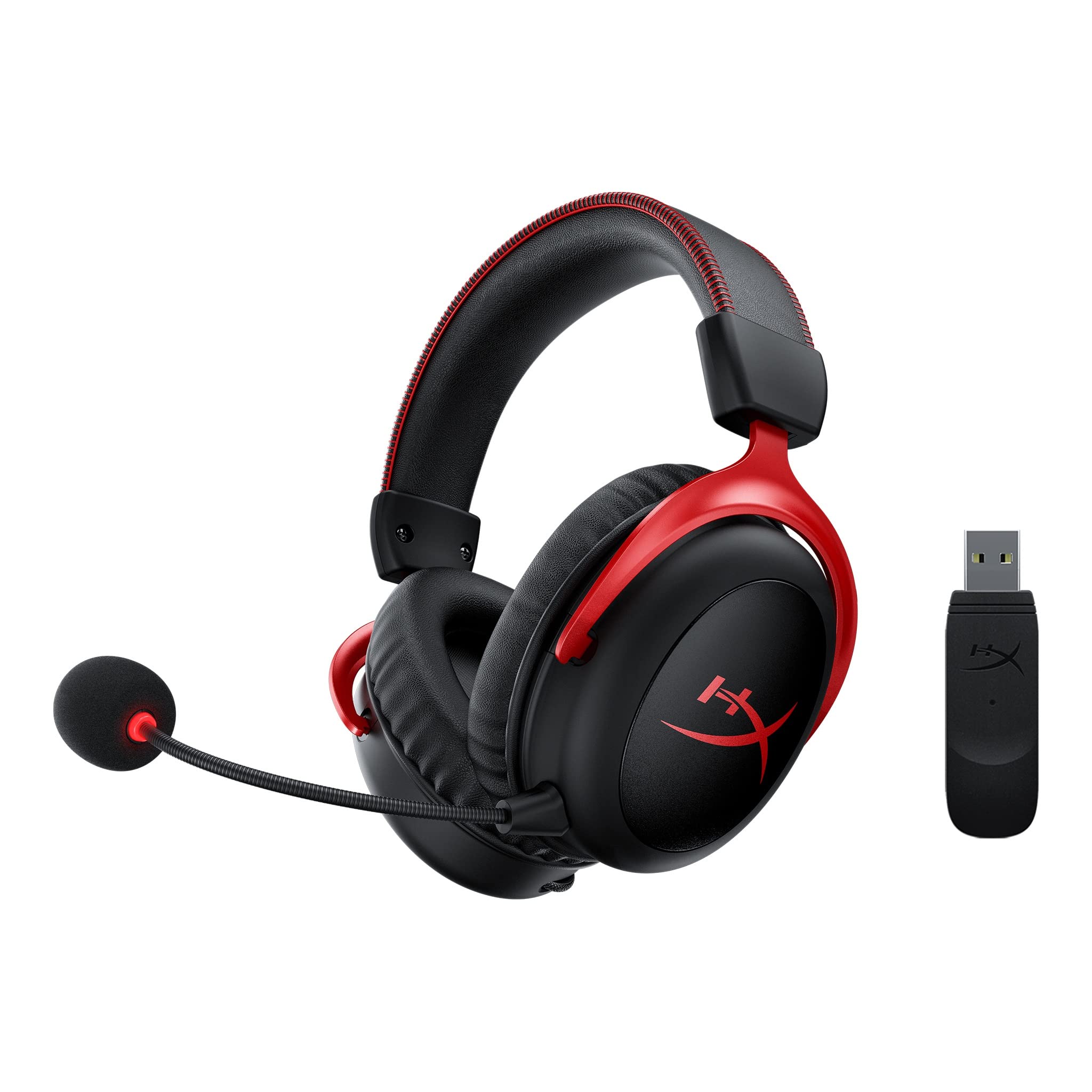 HyperX Cloud II Gaming Headset - 7.1 Surround Sound - Memory Foam Ear Pads - Durable Aluminum Frame - Multi Platform Headset - Works with PC, PS4, PS4 PRO, Xbox One, Xbox One S - Red (KHX-HSCP-RD)