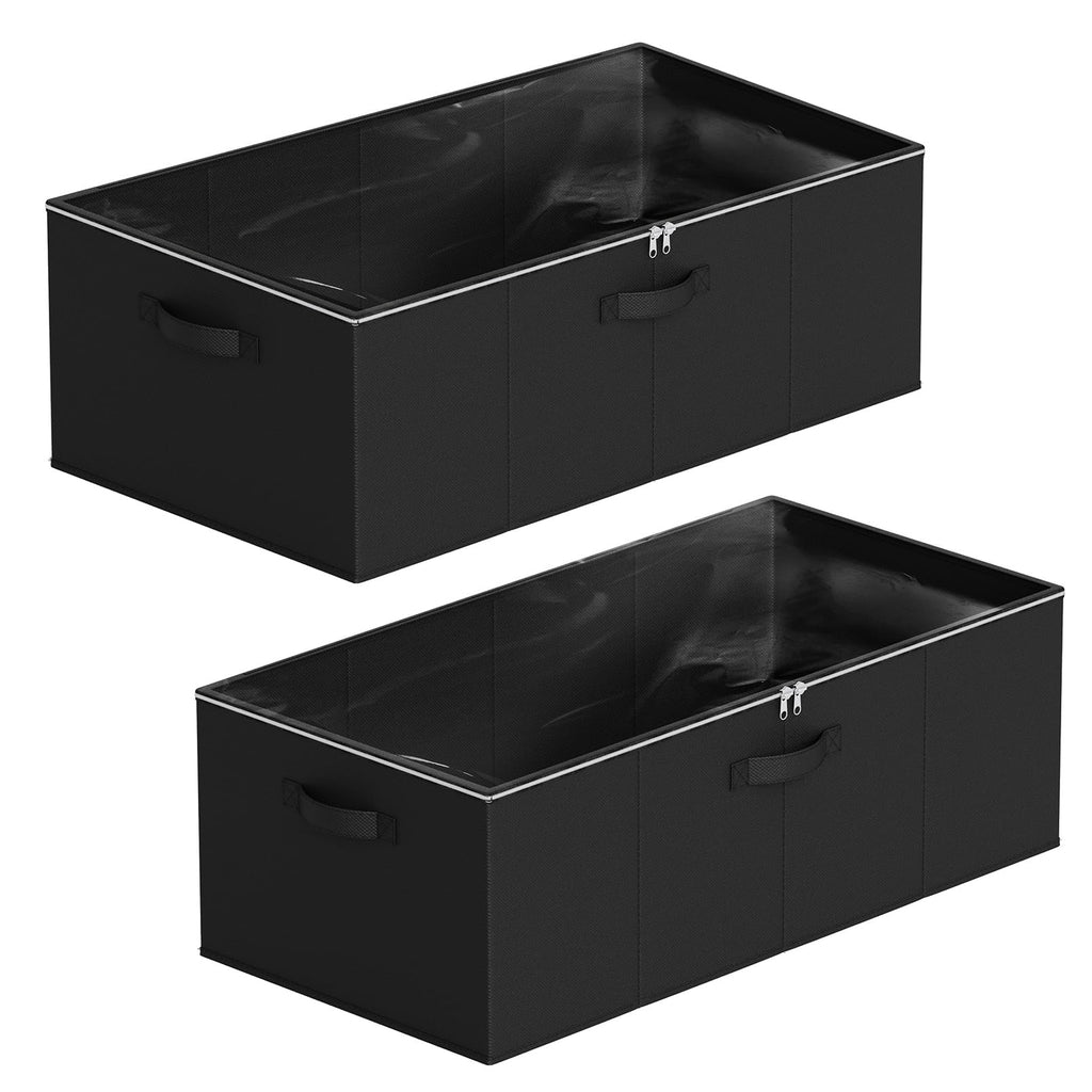 SpaceAid Paquete de 2 Contenedores de Almacenamiento Debajo de la Cama de 10" de Alto, Organizadores Grandes de Almacenamiento Debajo de la Cama con Tapas para Dormitorio, Residencia Estudiantil, Ropa