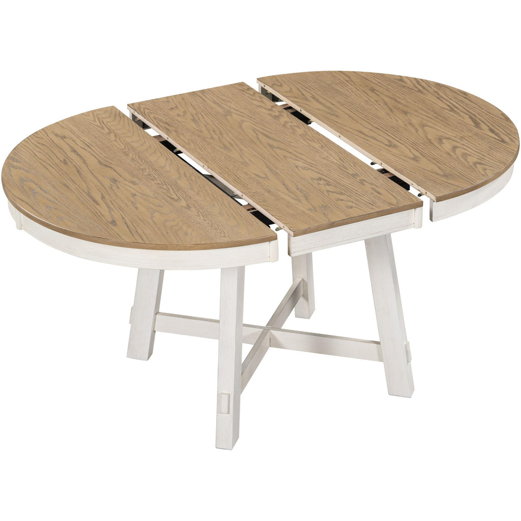 LUMISOL Round Dining Table for 4-6 People, 41"-57" Extendable Kitchen Table with 16" Removable Leaf for Small Places, Kitchen, Dining Room, Espresso
