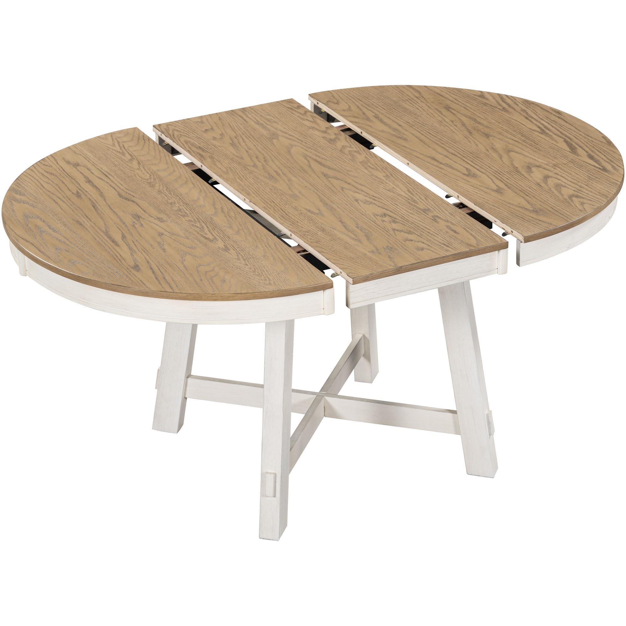 LUMISOL Round Dining Table for 4-6 People, 41"-57" Extendable Kitchen Table with 16" Removable Leaf for Small Places, Kitchen, Dining Room, Espresso