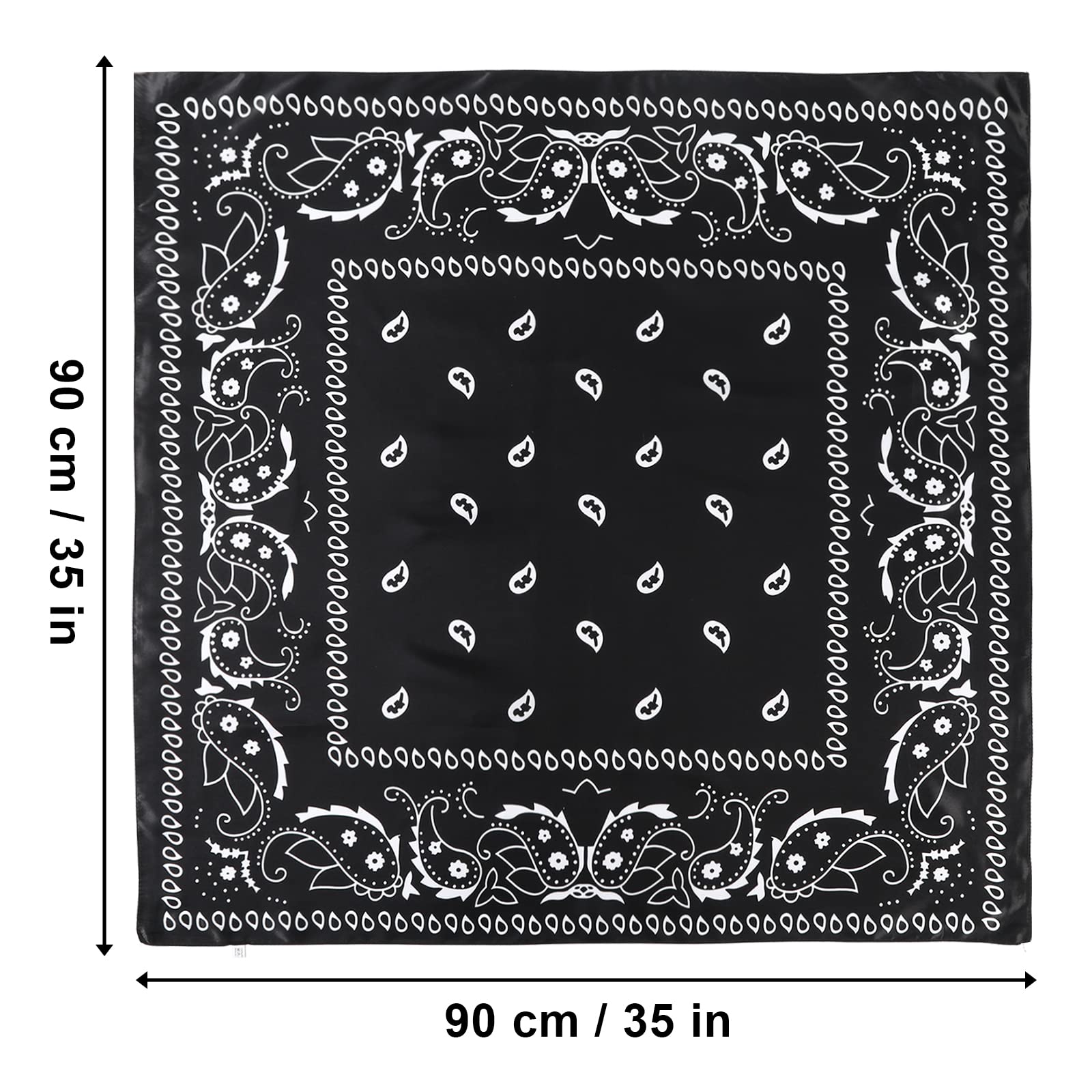 AWAYTR 35” Large Satin Square Head Scarf - 2Pcs Silk Like Floral Head Scarves Square Satin Hair Scarf Bandanas for Women