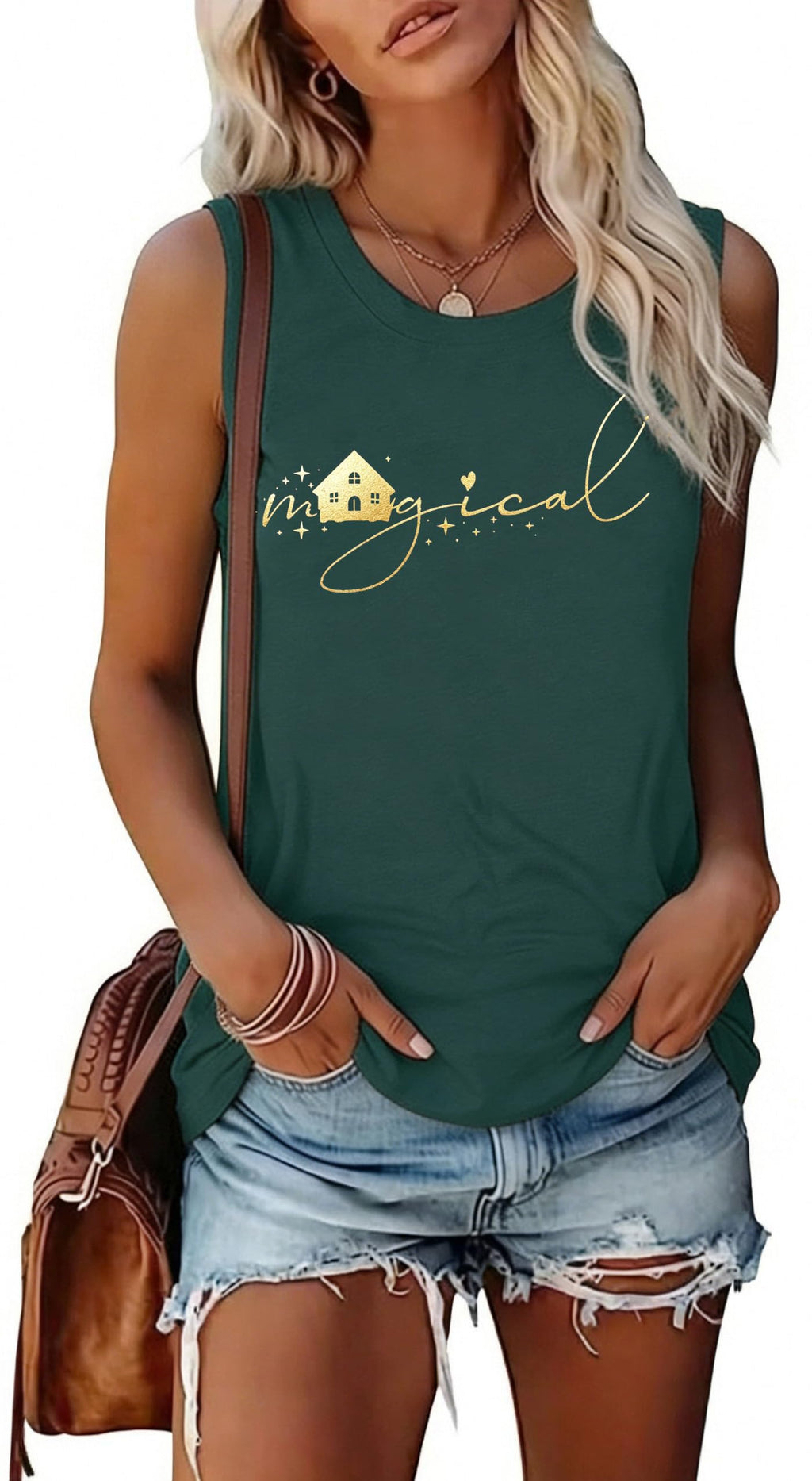 Magic Castle Tank Women Magic Kingdom Graphic Vest Summer Casual Vacation Sleeveless Tanks Tops