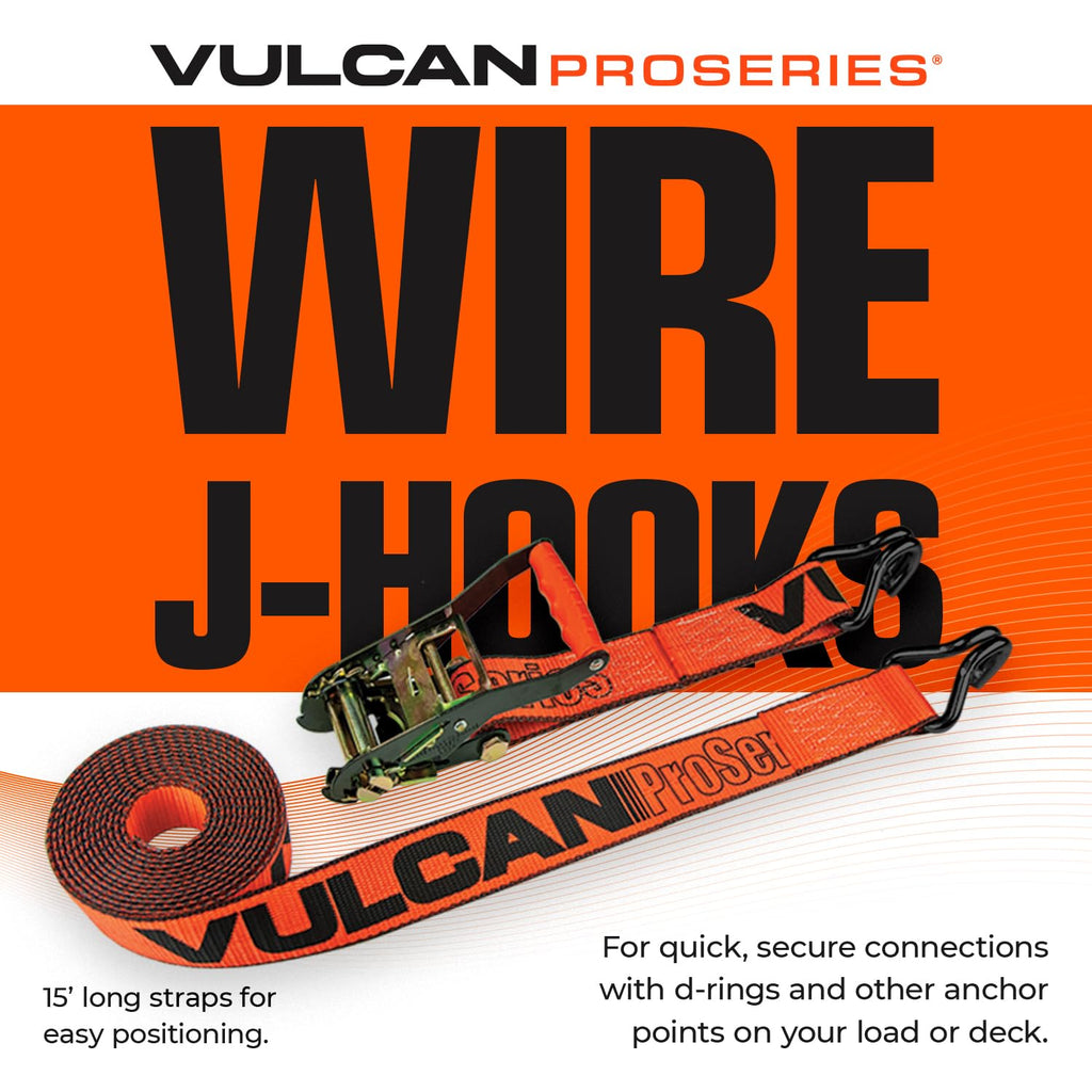 VULCAN Complete Axle Strap Tie Down Kit with Snap Hook Ratchet Straps - Classic Yellow - Includes (4) 22 Inch Axle Straps, (4) 36 Inch Axle Straps, and (4) 8' Snap Hook Ratchet Straps