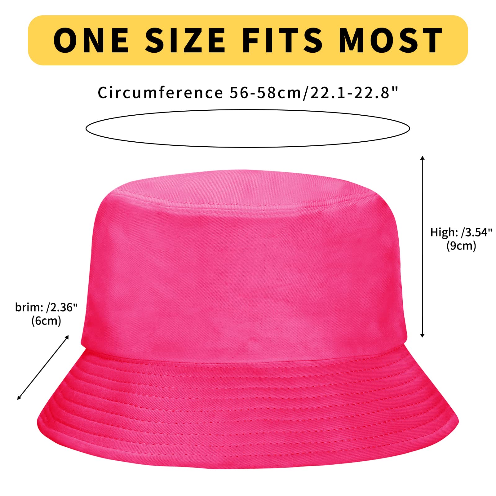 Rosoz 1 & 2 Pack Bucket Hat for Women Men Summer Travel Beach Sun Hat Outdoor Cap Unisex Bucket Hats