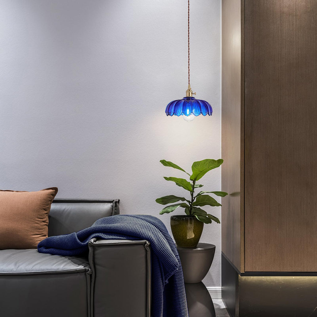 XZHGCEE Plug in Pendant Light: Amber Hanging Lamp Plug in Pendant Lamp, Glass Pendant Lighting for Kitchen Island, Bedroom, Dining Room, Living Room, No Bulb