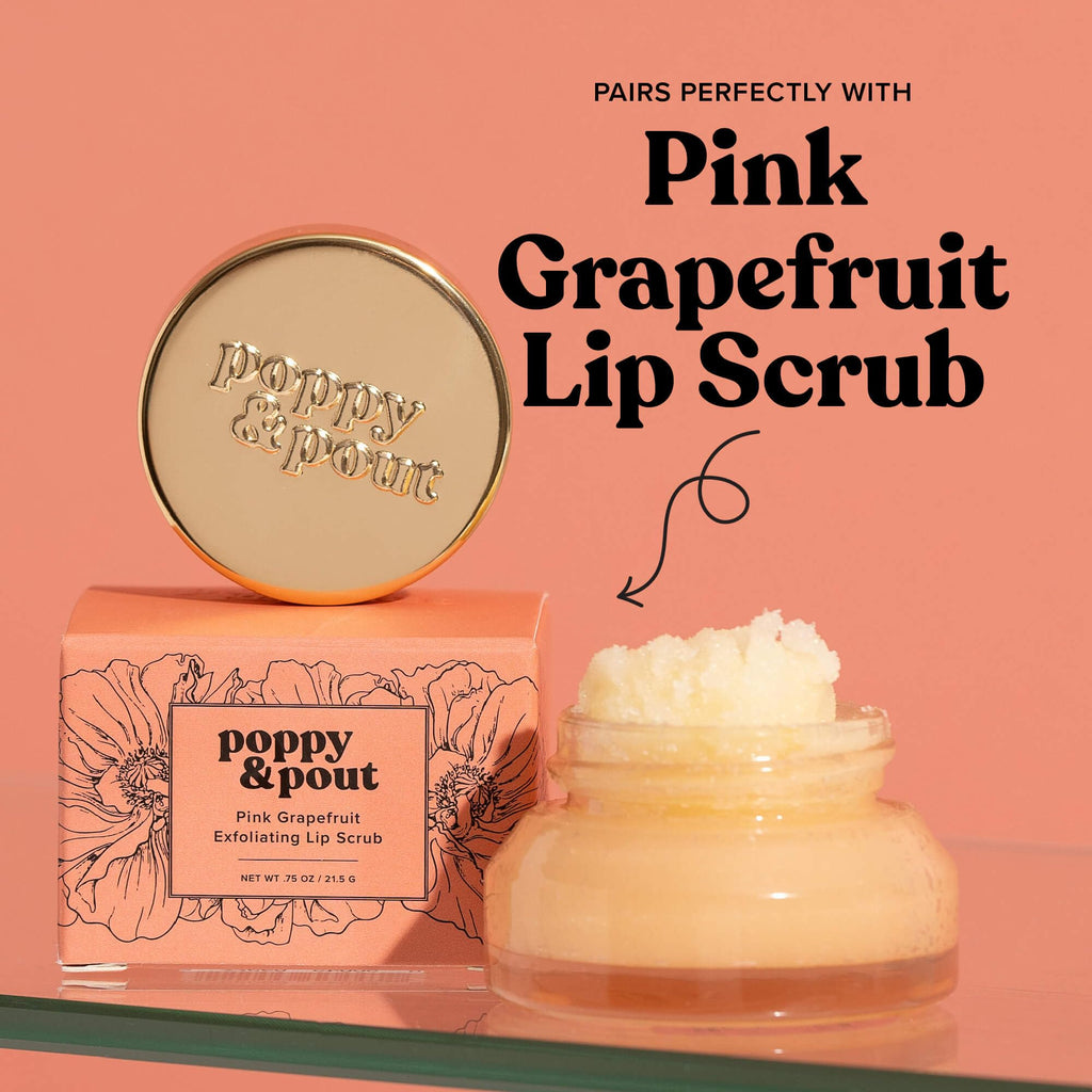 Poppy & Pout Blood Orange Mint Jumbo Lip Balm | All Natural Lip Balms & Moisturizers | Hydrates with Beeswax, Vitamin E, Organic Coconut Oil | Cruelty-Free | Lip Balm in Recyclable Cardboard Tube