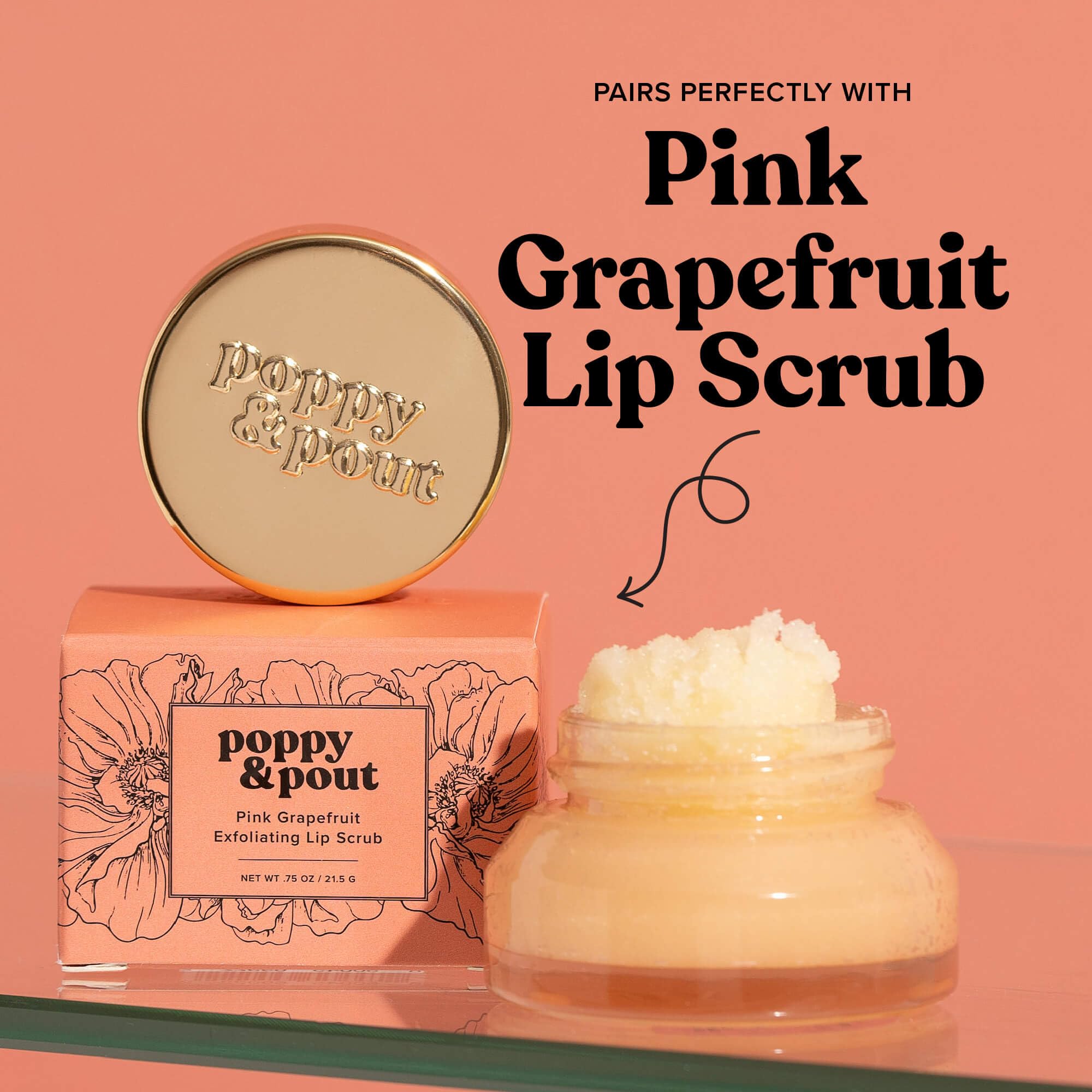Poppy & Pout Blood Orange Mint Jumbo Lip Balm | All Natural Lip Balms & Moisturizers | Hydrates with Beeswax, Vitamin E, Organic Coconut Oil | Cruelty-Free | Lip Balm in Recyclable Cardboard Tube