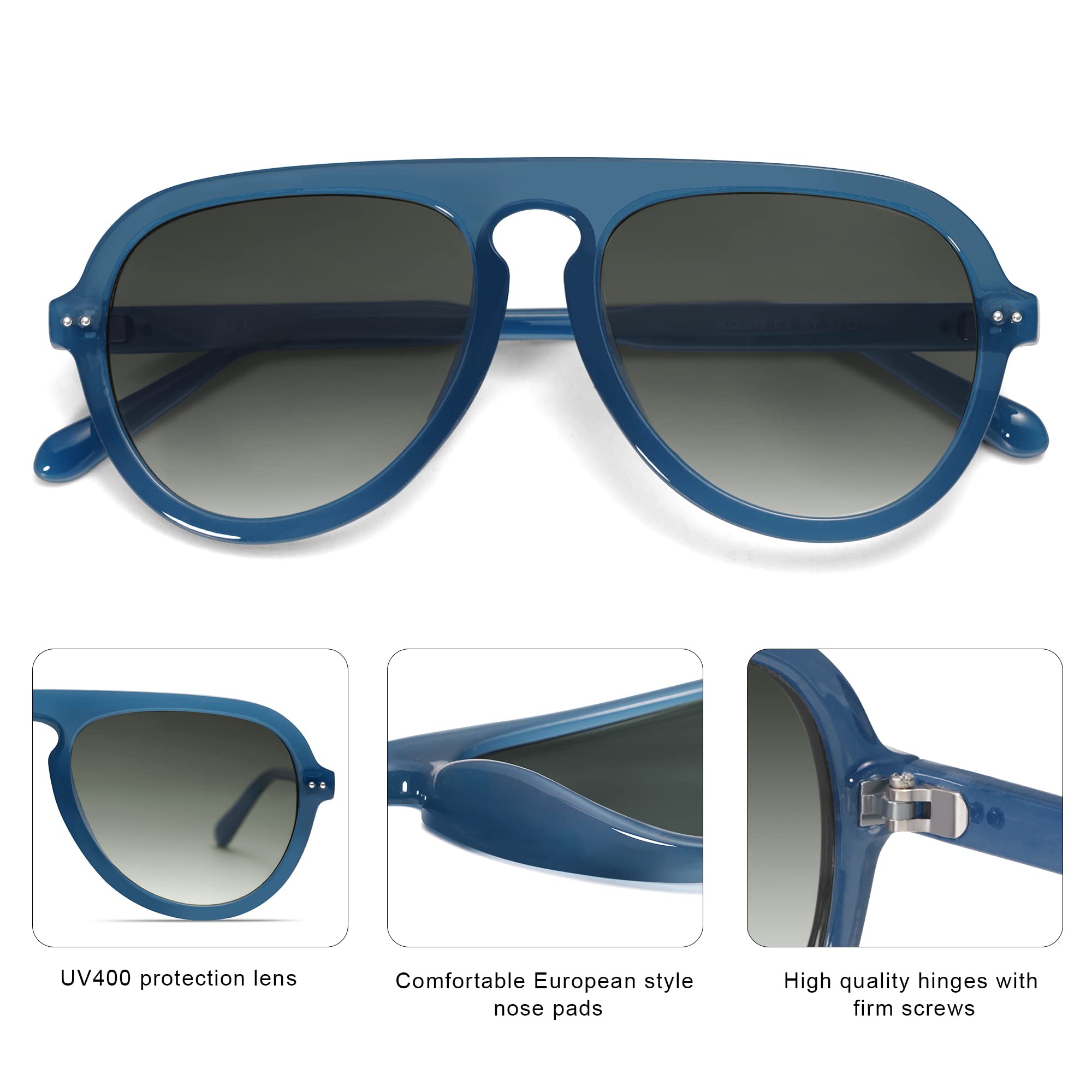 SOJOS Retro Aviator Sunglasses Womens Mens Vintage Plastic Frame Shades Lentes De Sol Para Mujer SJ2255