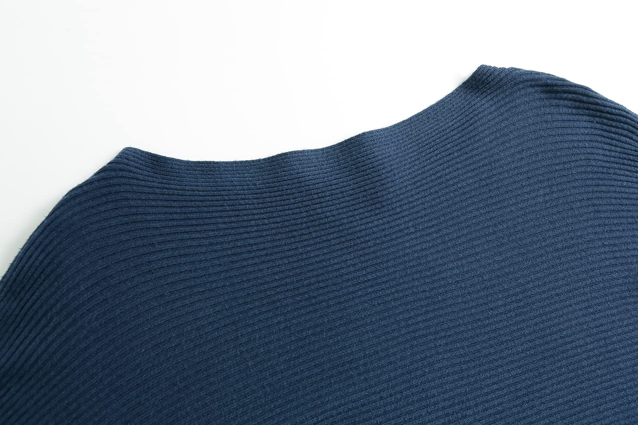 GABERLY Boat Neck Batwing Sleeves Dolman Knitted Sweaters and Pullovers Tops for Women