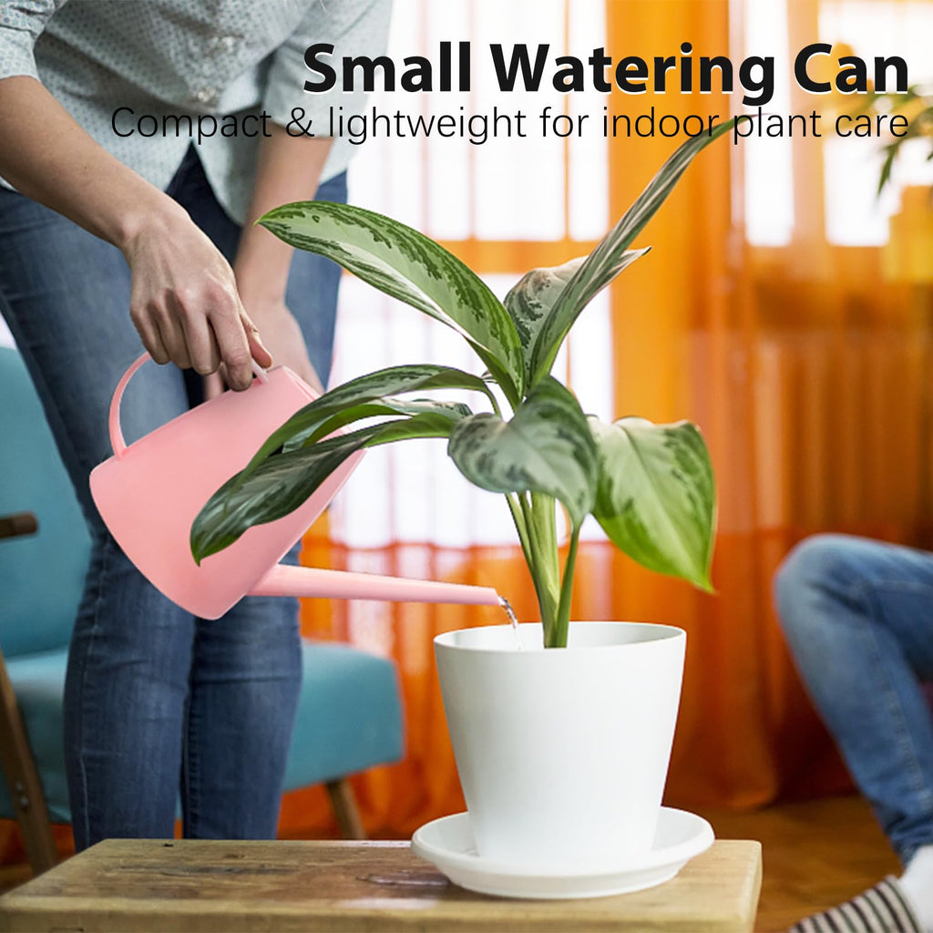 60 oz Watering Can for Indoor Plants, Small Plastic Watering Cans with Removable Nozzle, Long Spout Indoor Water Can for House Plants, Garden Flowers (1.8L 1/2 Gal)