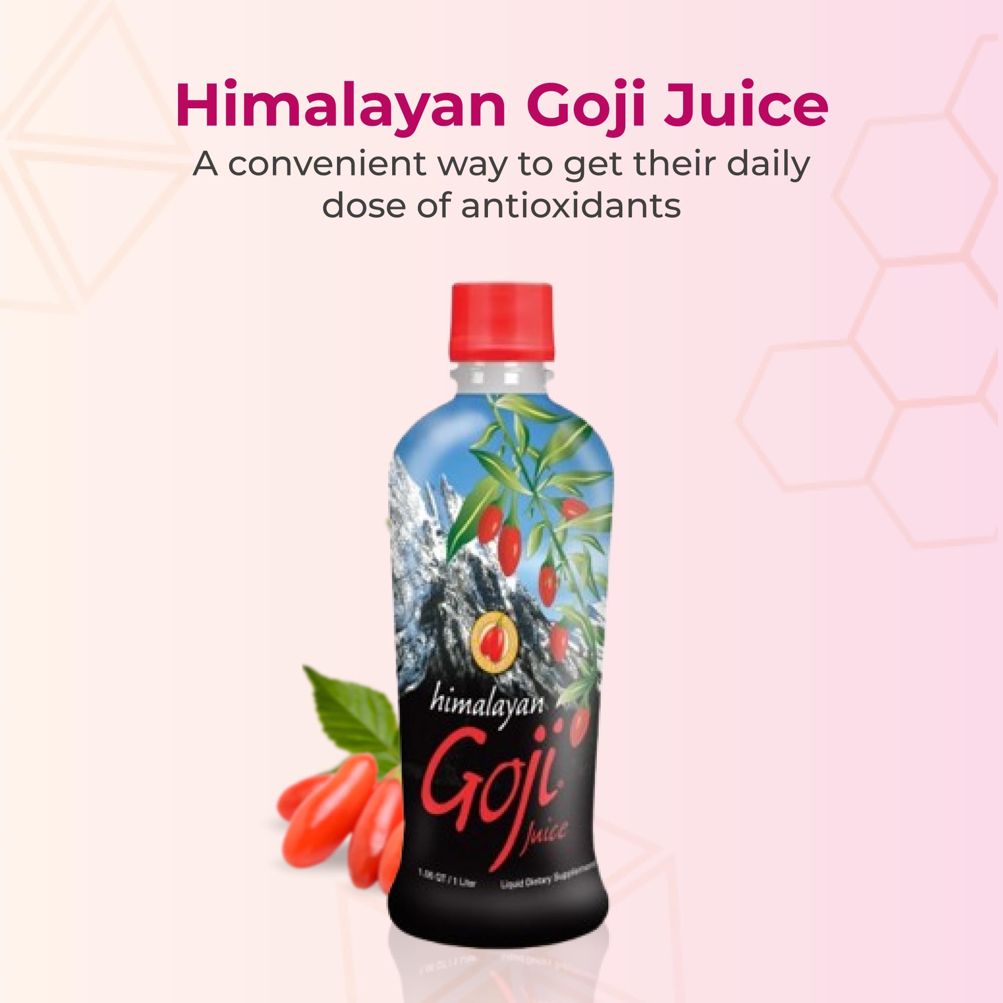 Youngevity Himalayan Goji Berry Juice – Premium Quality 100% Natural Goji Juice – Vitamin and Antioxidant Rich Superfruit Supplement – No Added Sugar, Flavours, Additives (1 Liter) (Pack of 1)