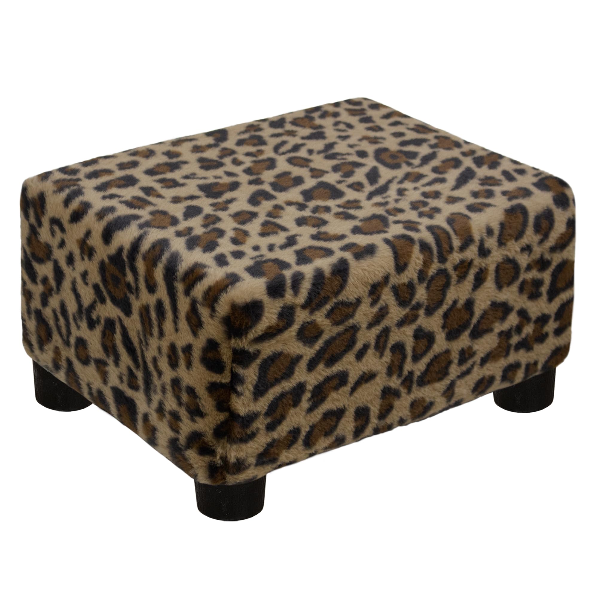 CAROLMADE Small Foot Stool Ottoman Footstool with Legs Under Desk Footrest for Living Room Bedroom and Office, Black