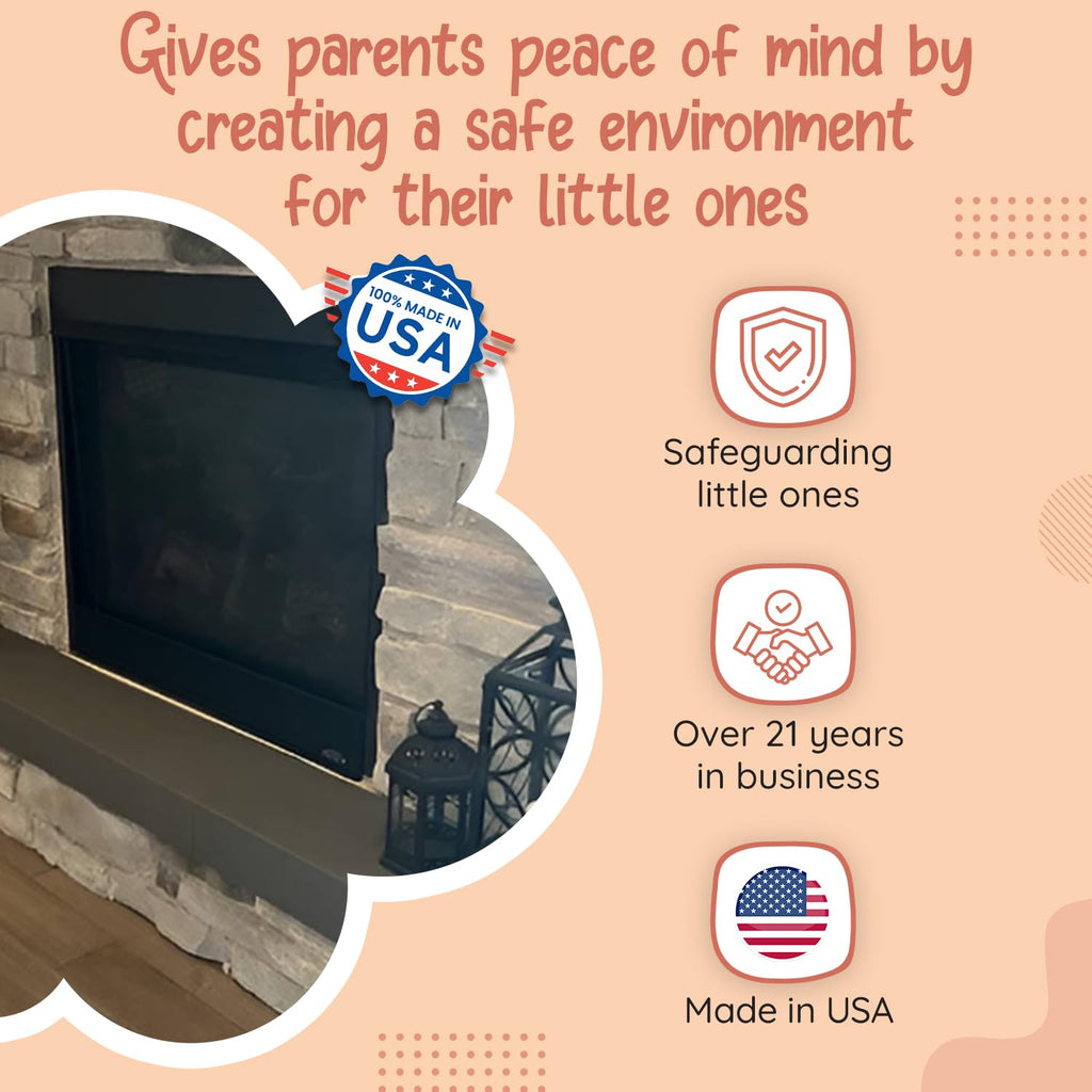 Soft Seat Edge Cushion Fireplace Hearth Guard Bumper Pad Child Proof Padding (Small, Brown-fits Width from-0"-68")