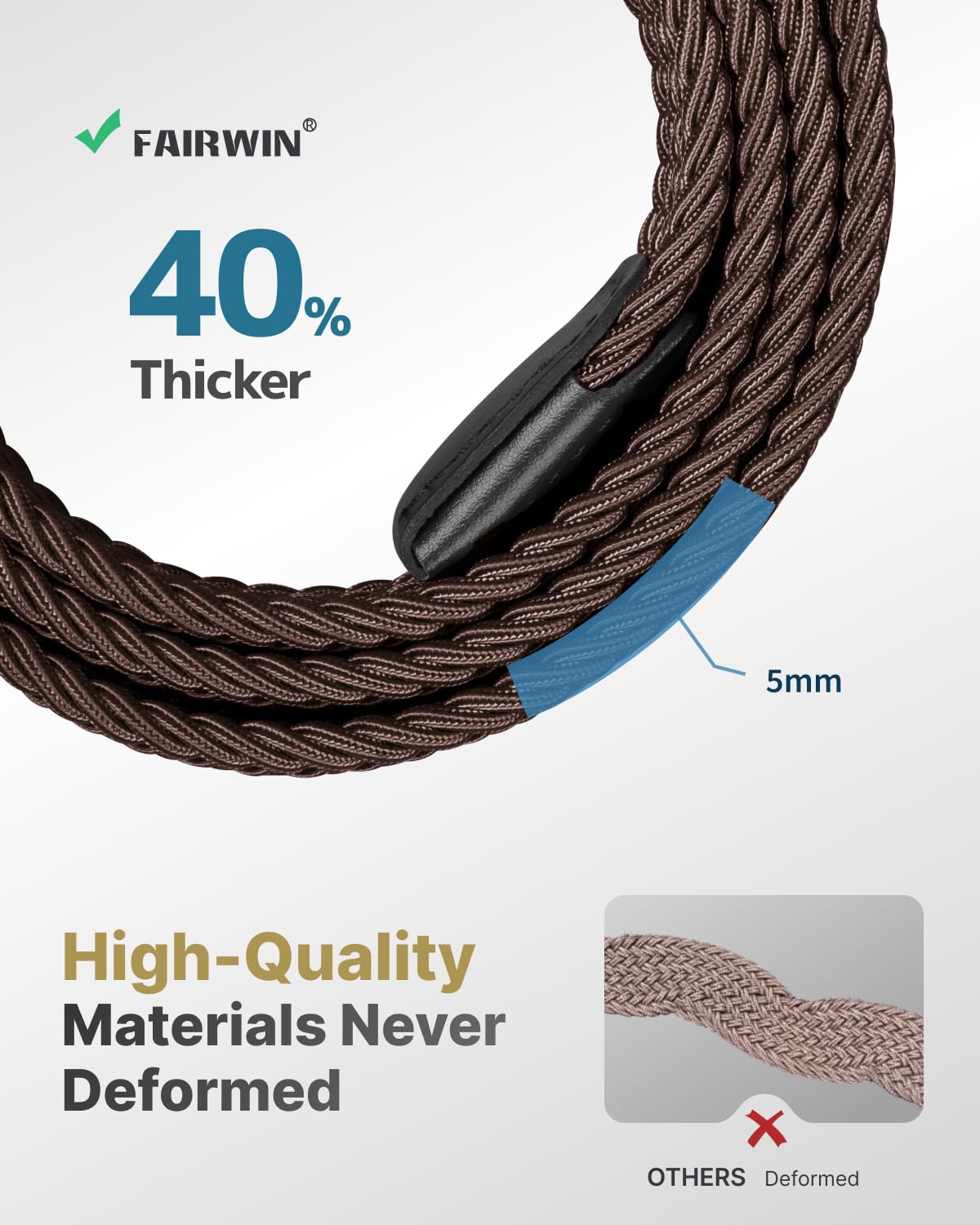 FAIRWIN Men's Golf Belt, Stretch Braided Elastic Woven Casual Jeans Belts 1 3/8" Nylon Web Work Belts for Men