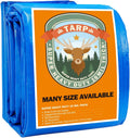 Blue Tarp, Tarps Heavy Duty Waterproof 4x20, Waterproof Plastic Poly 16 Mil Thick Tarpaulin with Metal Grommets Every 19.5 Inches - Emergency Rain Shelter, Outdoor Cover, and Camping Use