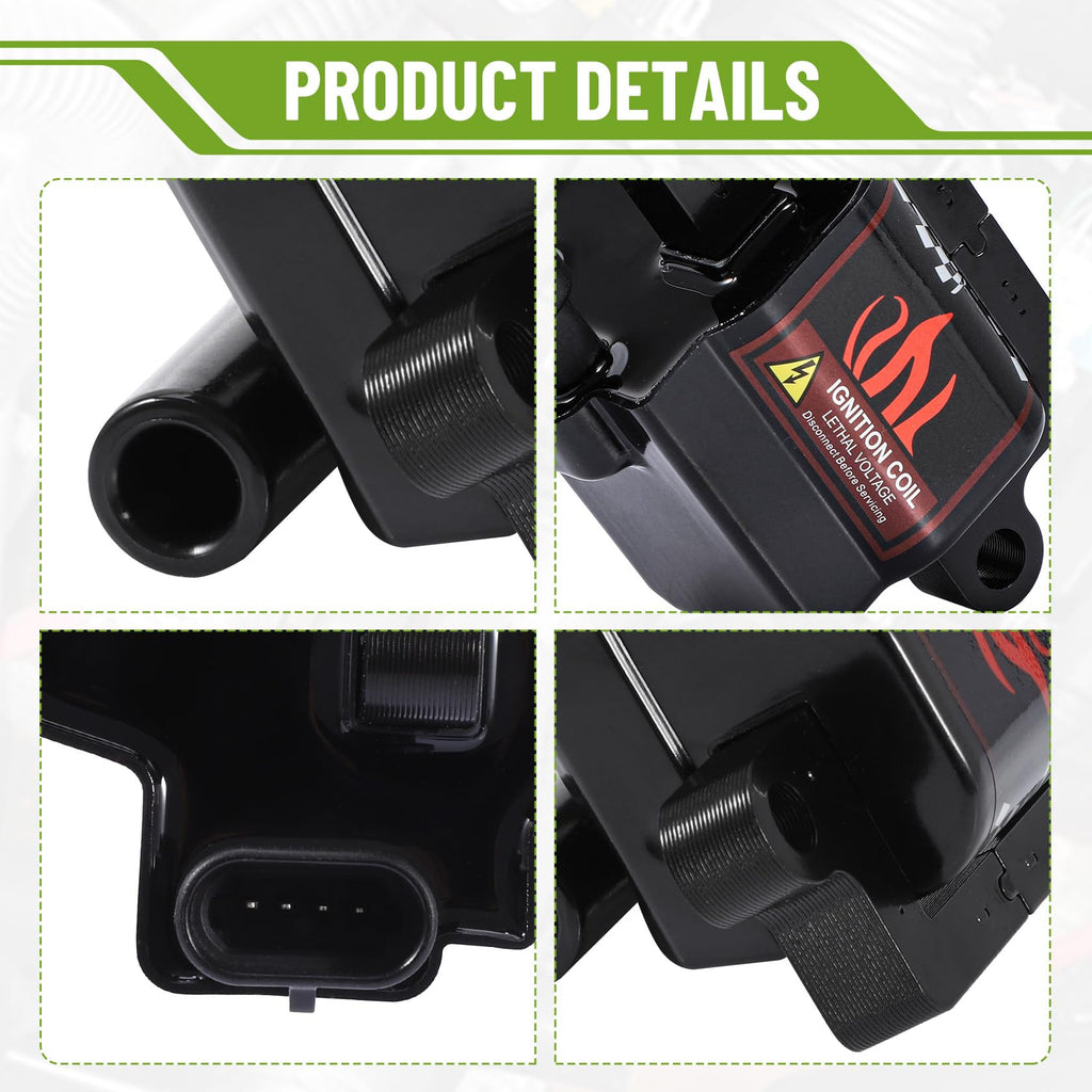 BANG4BUCK 8Pcs UF271 D581 Ignition Coil Pack Compatible With Cadillac Chevy GMC Sierra Suburban Escalade Avalanche Silverado 4.8L 5.3L 6.0L 8.1L (SQUARE)