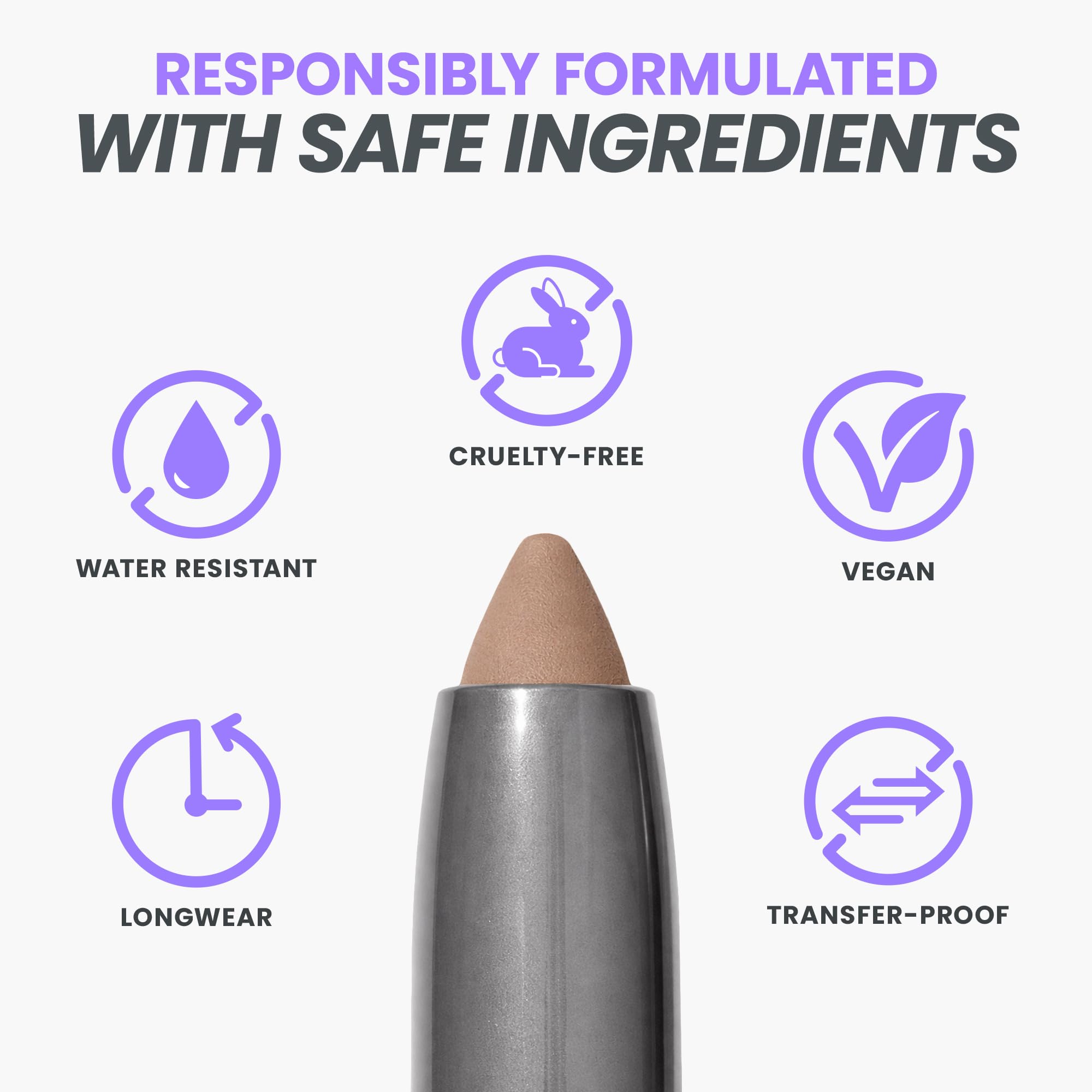 Wonderskin IYKYK Eyeshadow Stick - Longwear Eye Shadow Sticks, Budge-Proof and Waterproof Shimmer Eyeshadow Stick with Built-in Sharpener (Ash)