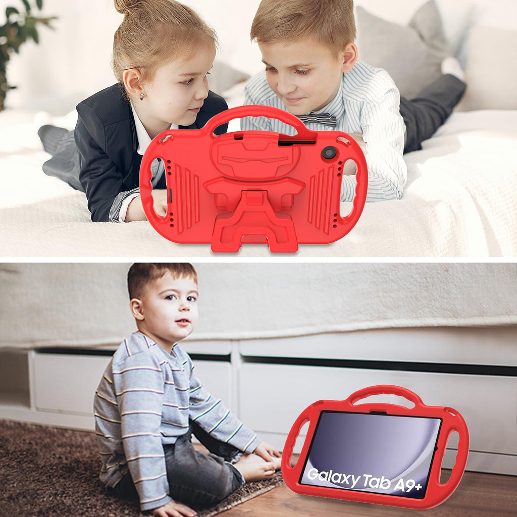 AVAWO Kids Case for Samsung Galaxy Tab A11+ Plus/A9+ Plus 11 Inch Case, with Strap, Shockproof Lightweight Handle Stand 2025/2023 Model with Lanyard, Black