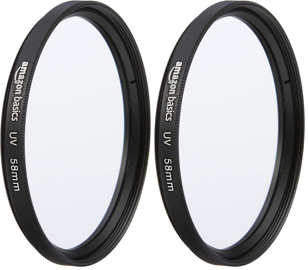 Amazon Basics UV Protection Camera Lens Filter, Scratch Resistant, Photography Filter, Lens Protection, 58mm
