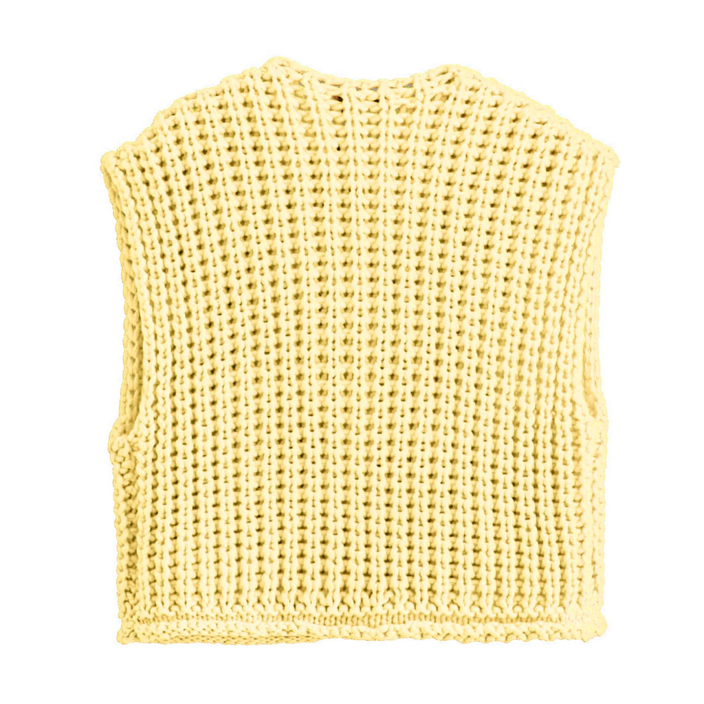 KEOMUD Women's Sleeveless Cropped Knit Cardigan Casual Button Down Crochet Sweater Vest Tops with Pockets