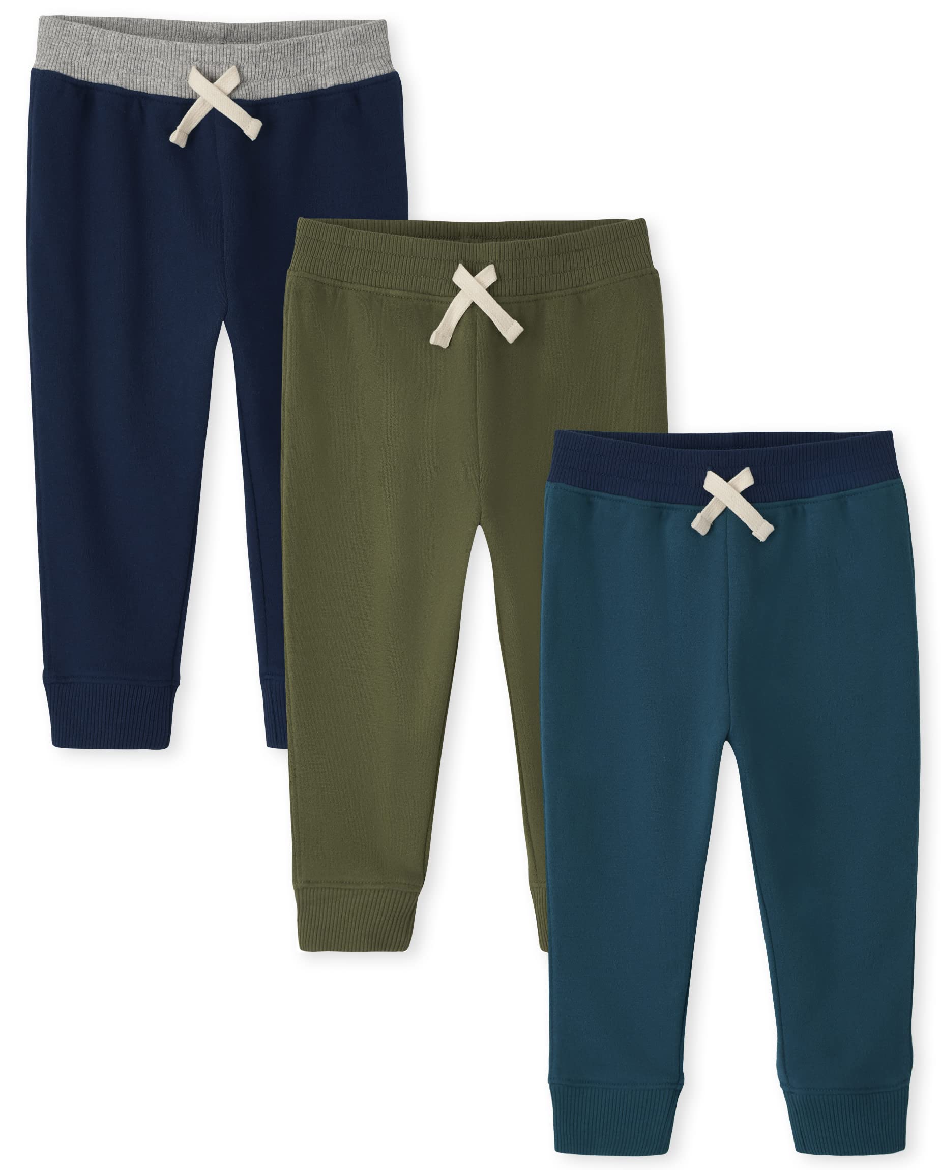 And Toddler Boy Active Striped Fleece Jogger Pants 2-pack