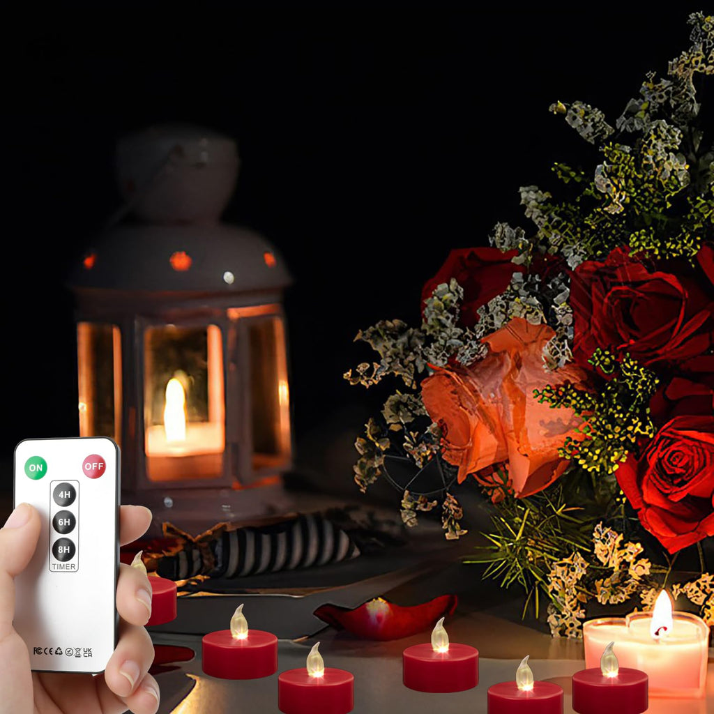 Tea Light Candles with Remote Control,Flickering Flameless LED Candle,Long Lasting 400+Hours,Battery Operated with Timer for Home Decoration Seasonal &Festival Celebration Warmyellow (5pcs)
