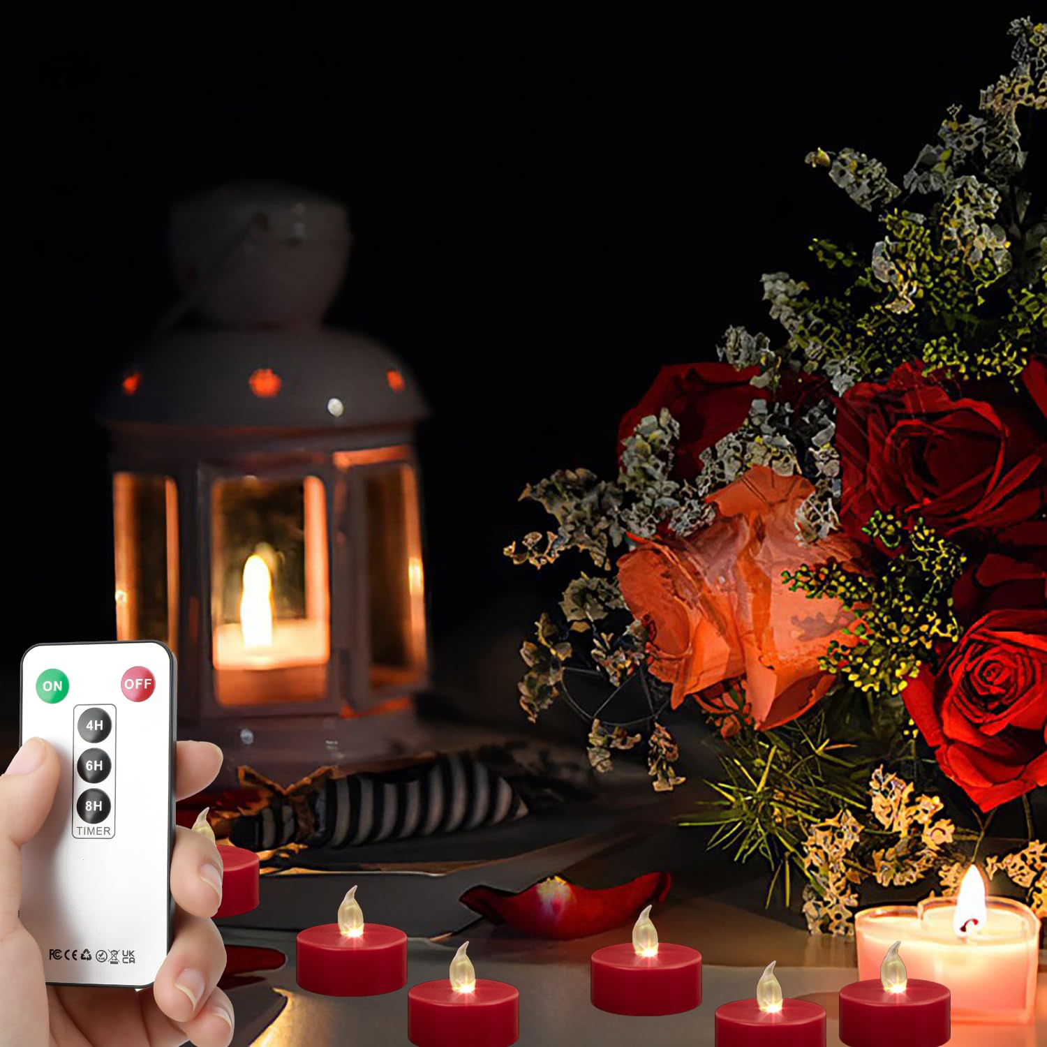 Tea Light Candles with Remote Control,Flickering Flameless LED Candle,Long Lasting 400+Hours,Battery Operated with Timer for Home Decoration Seasonal &Festival Celebration Warmyellow (5pcs)