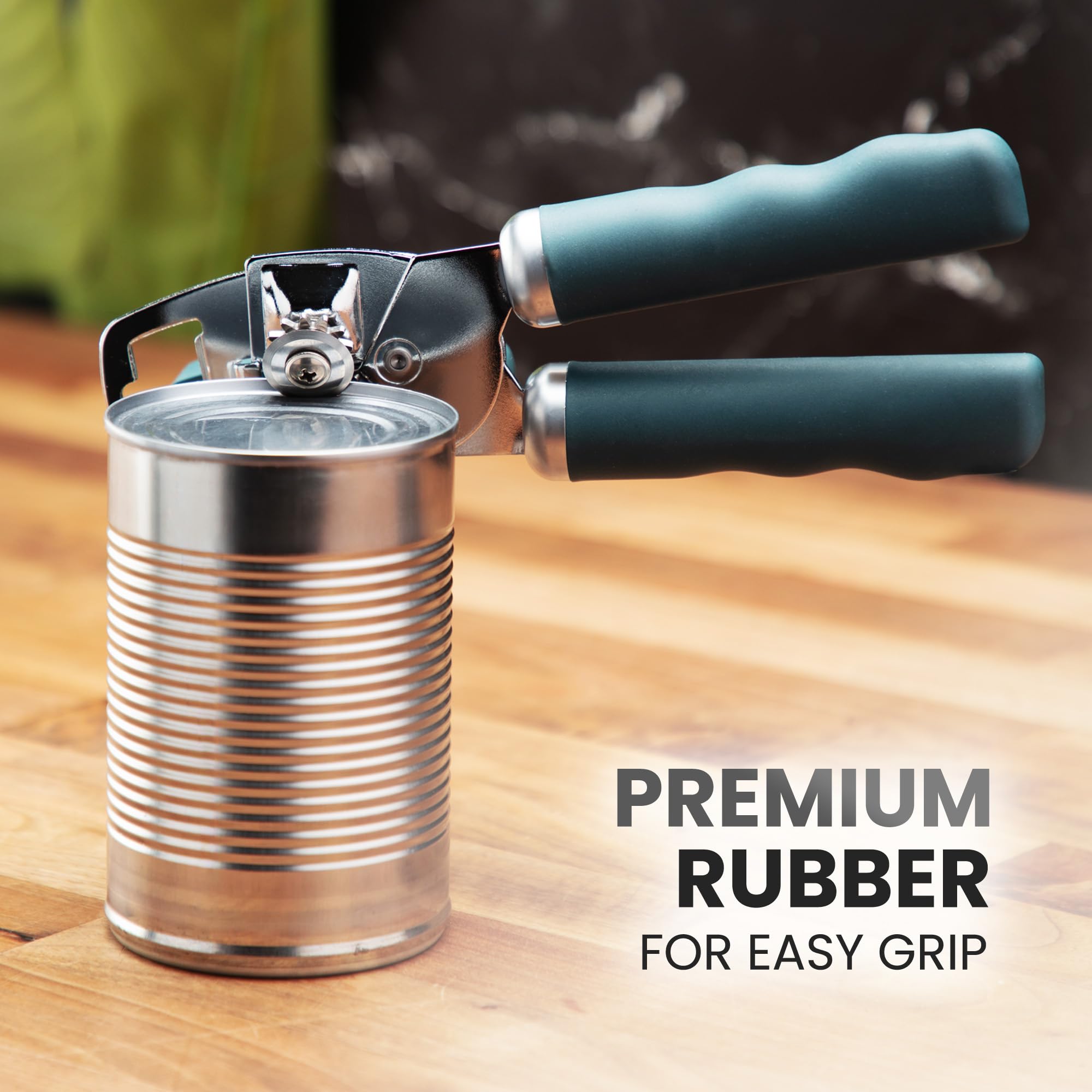 Zulay Kitchen Heavy Duty Stainless Steel Can Opener Manual with Bottle Opener - Rust Proof Manual Can Opener With Turn Knob & Comfy Soft Grip Handles - Airy Lilac
