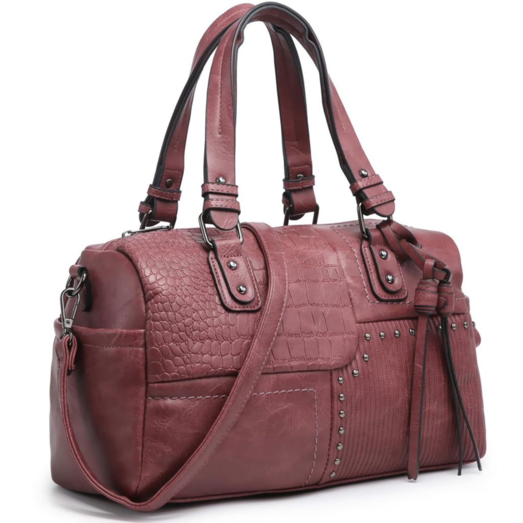 Dasein Women Soft Vegan Leather Barrel Bags Large Hobo Top Handle Work Totes Satchel Handbags Shoulder Purse