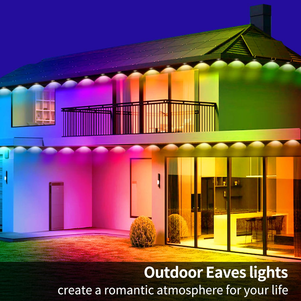Yocrostar Permanent Outdoor Light,60ft RGB Eave Lights with App Control Remote,IP67 Waterproof LED Lights,Music Sync Outside Light for House,Halloween,Roof,Garden,Christmas Decorations